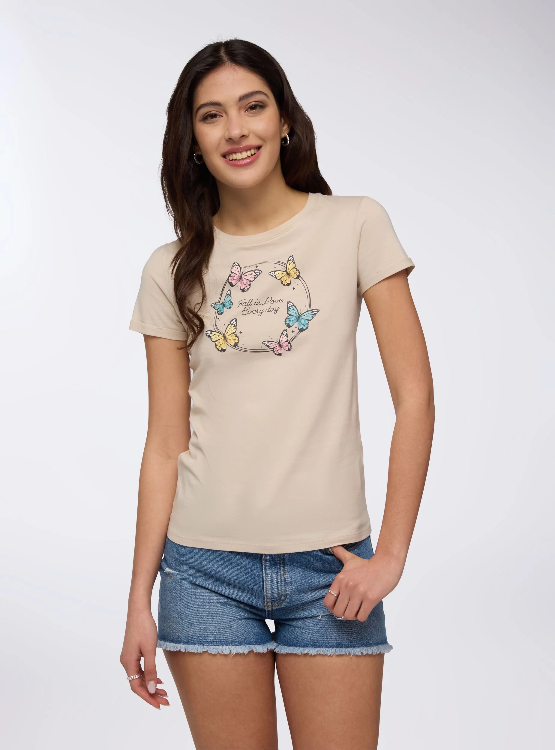 T-shirt slim fit con stampa farfalle - Image 4