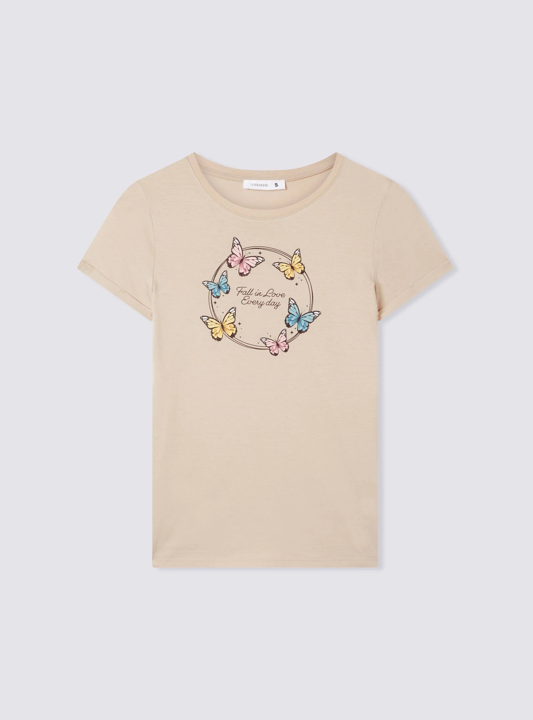 T-shirt slim fit con stampa farfalle - Image 6
