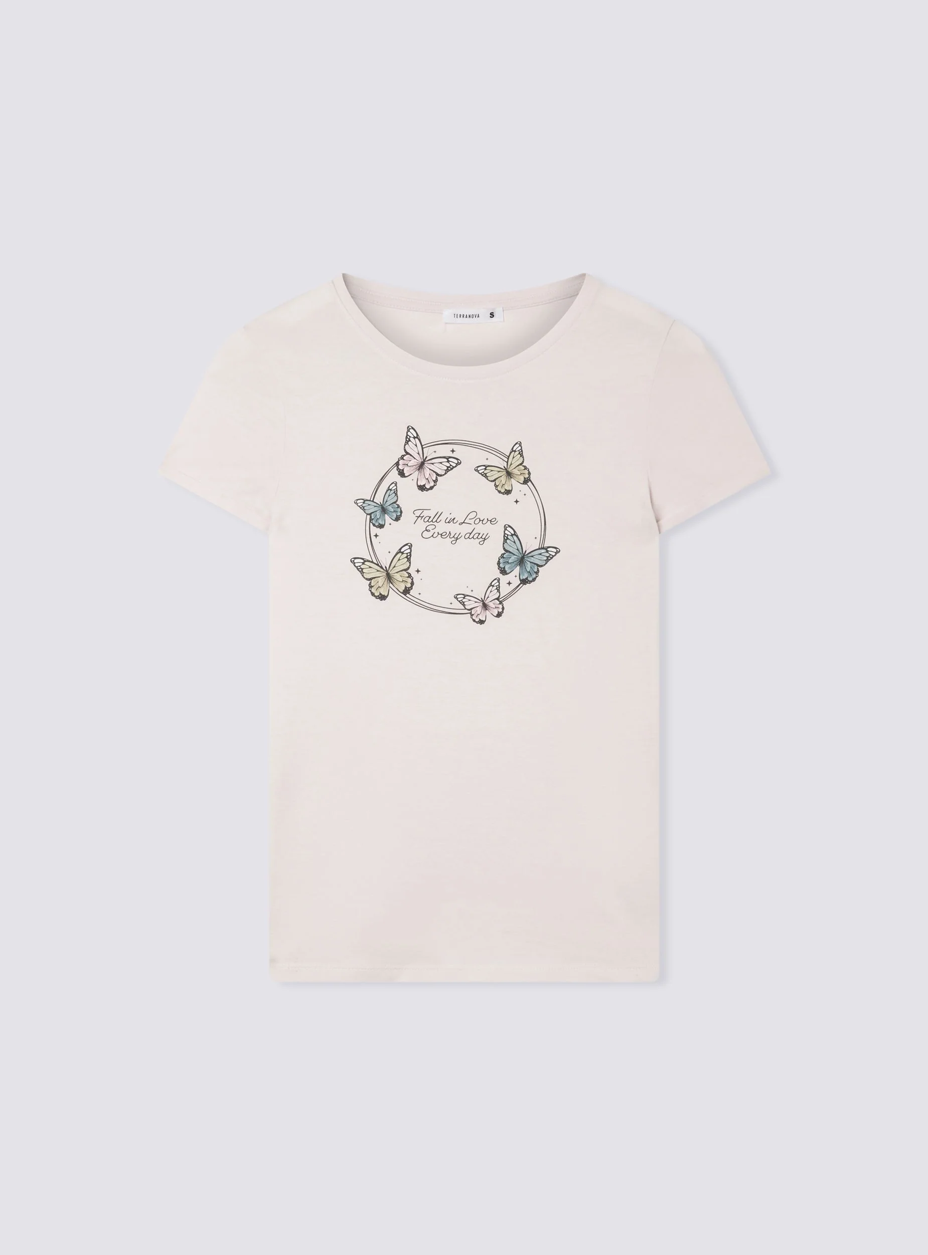 T-shirt slim fit con stampa farfalle - Image 5