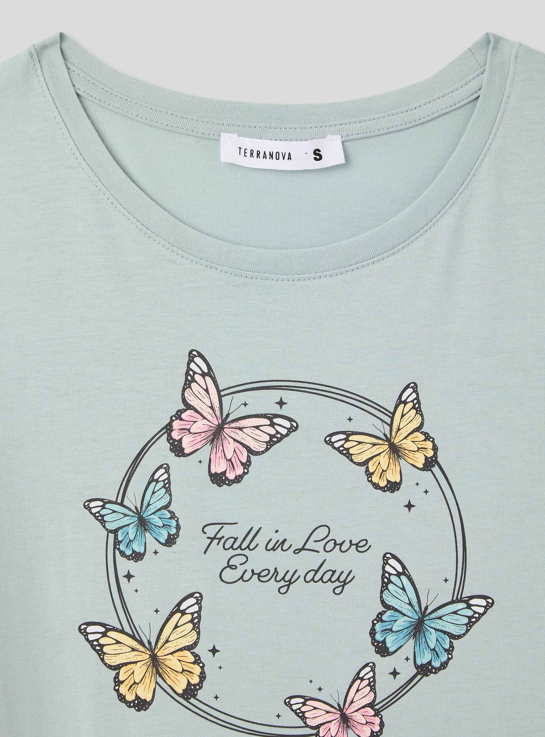 T-shirt slim fit con stampa farfalle - Image 5