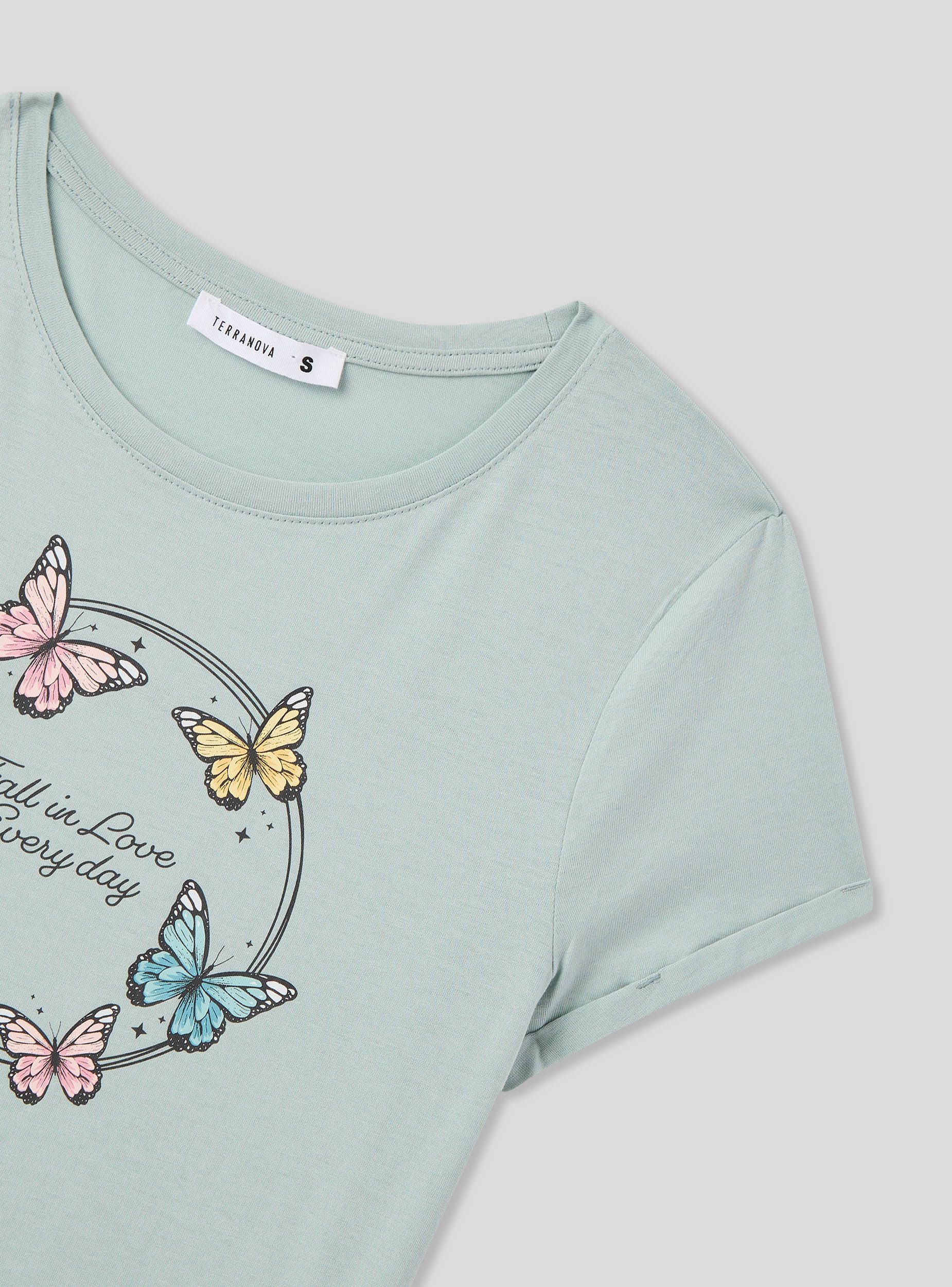 T-shirt slim fit con stampa farfalle - Image 6