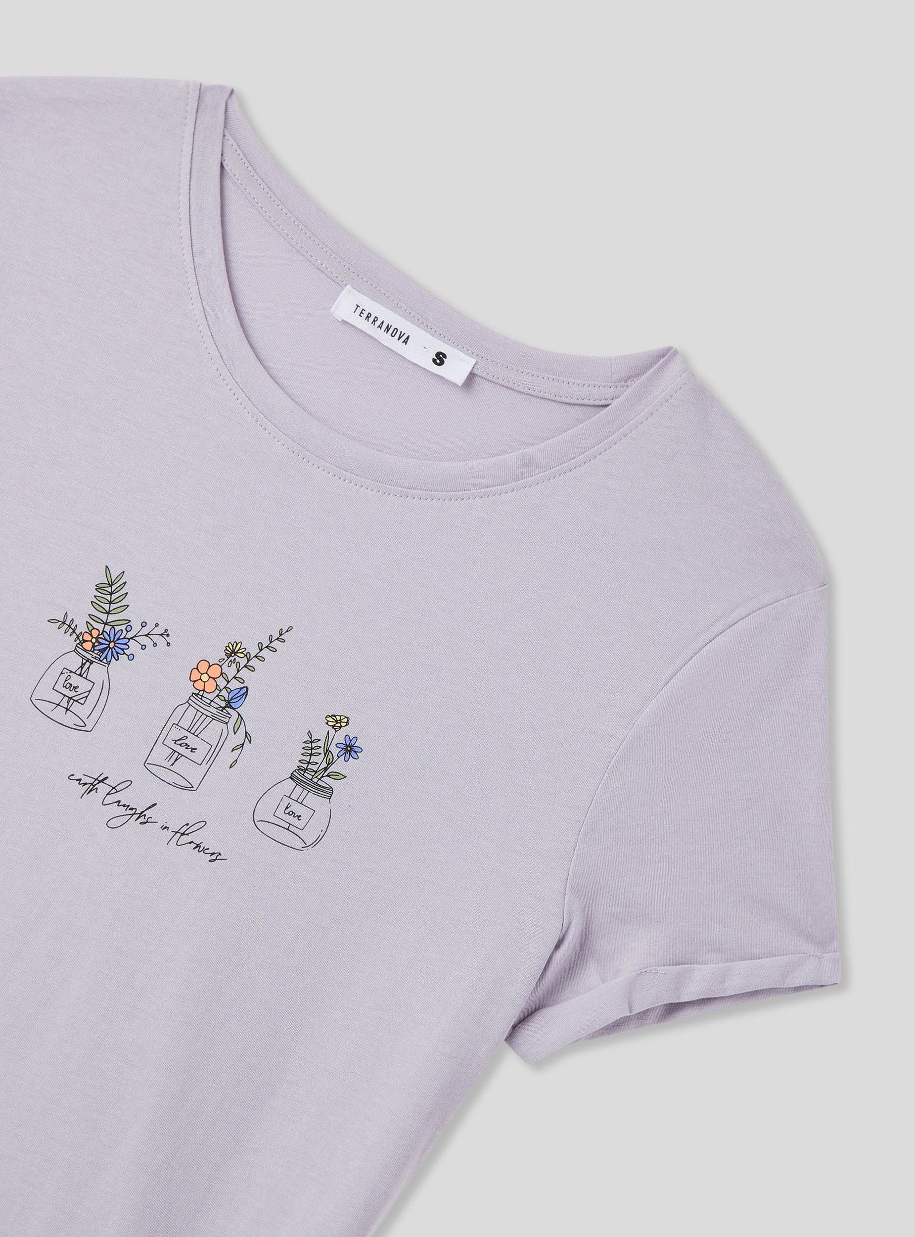 T-shirt slim fit con stampa fiori - Image 4