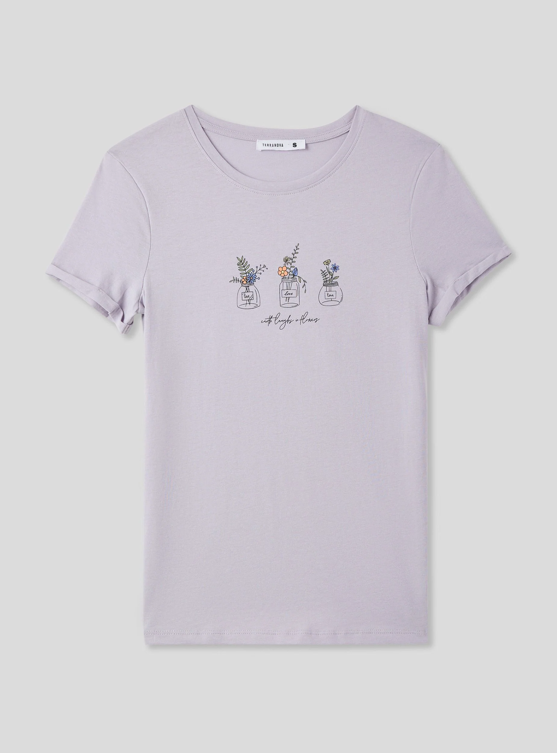 T-shirt slim fit con stampa fiori - Image 5