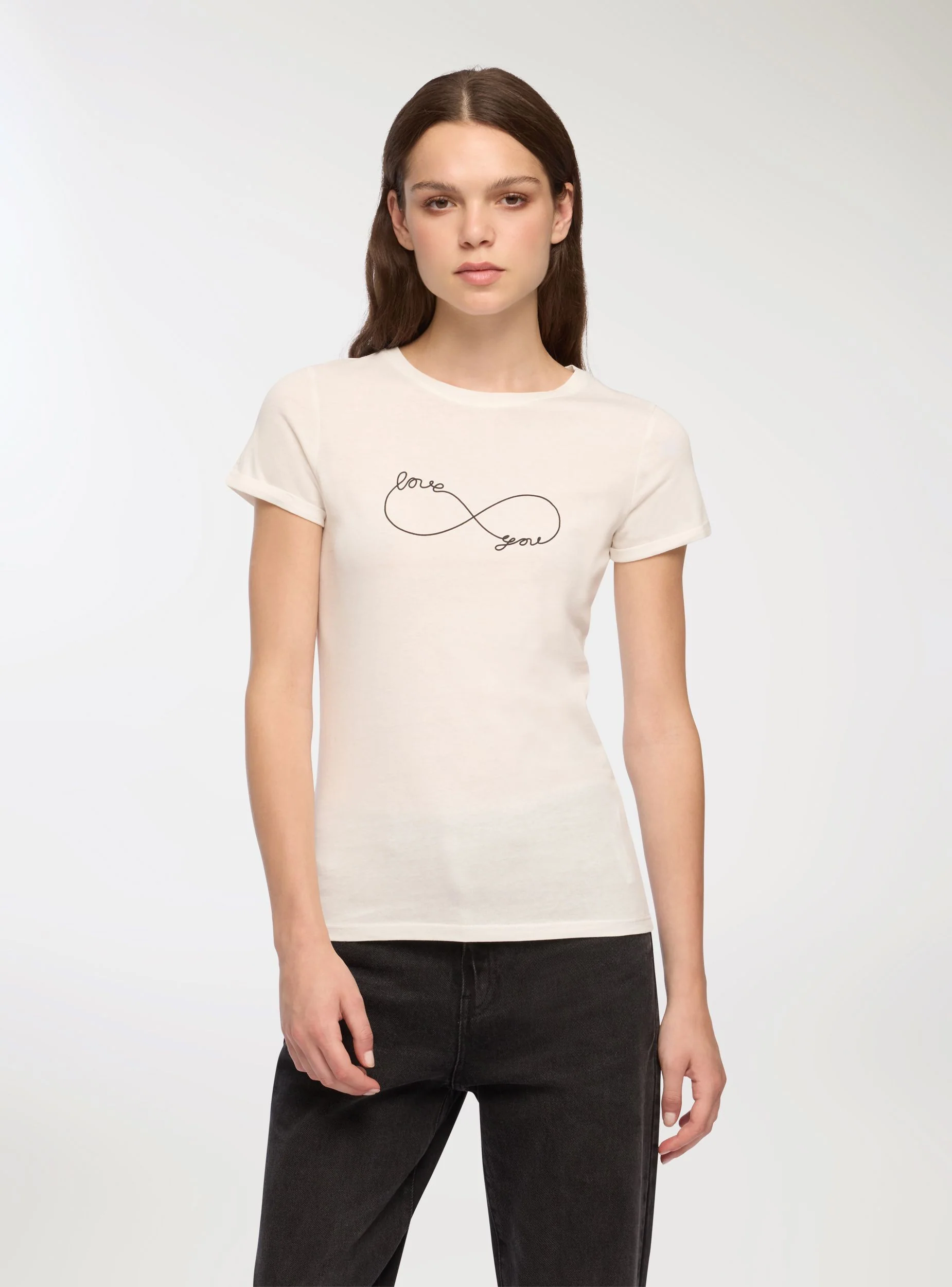 T-shirt slim fit con stampa infinito - Image 3