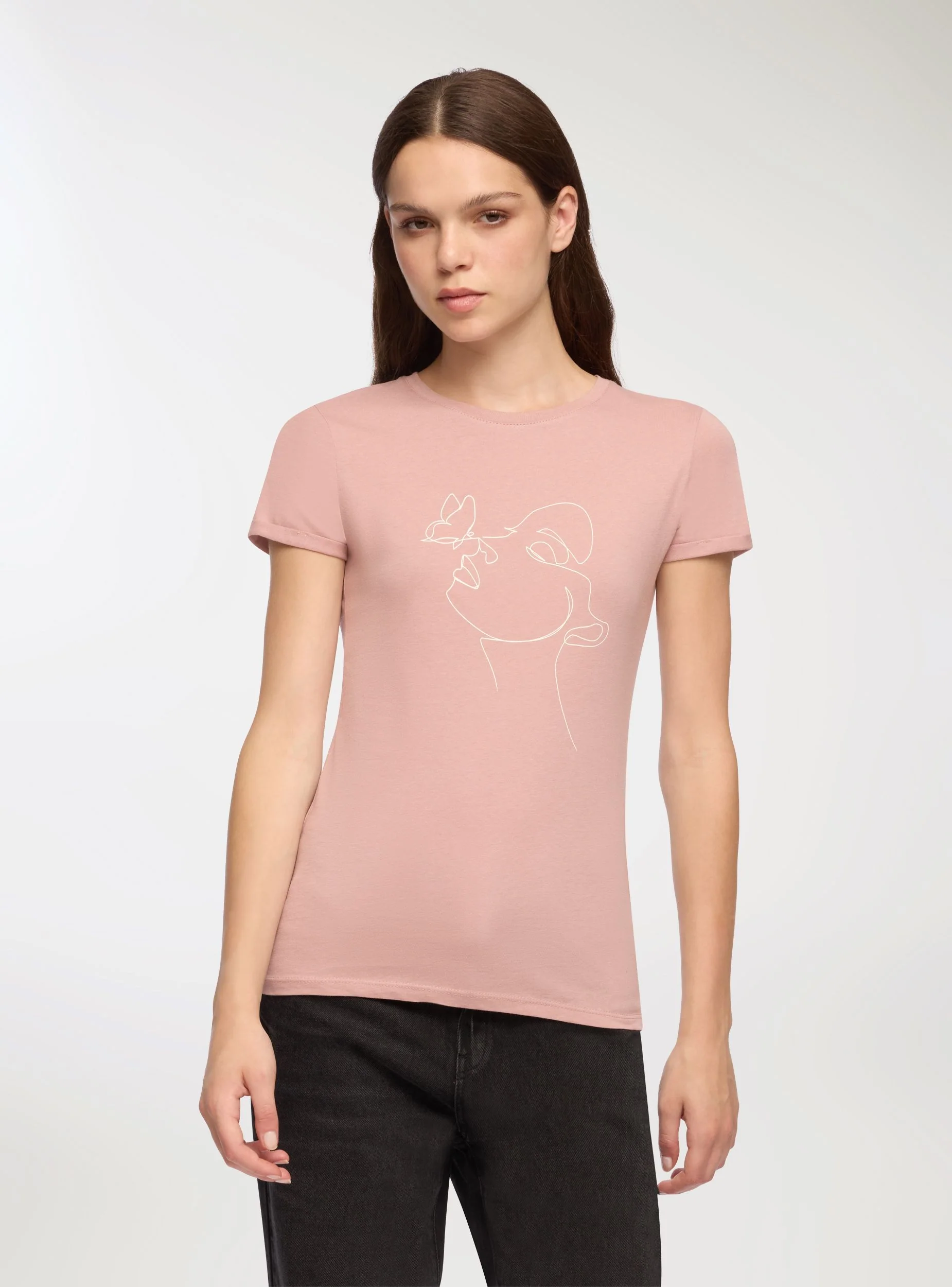 T-shirt slim fit stampa viso - Image 4