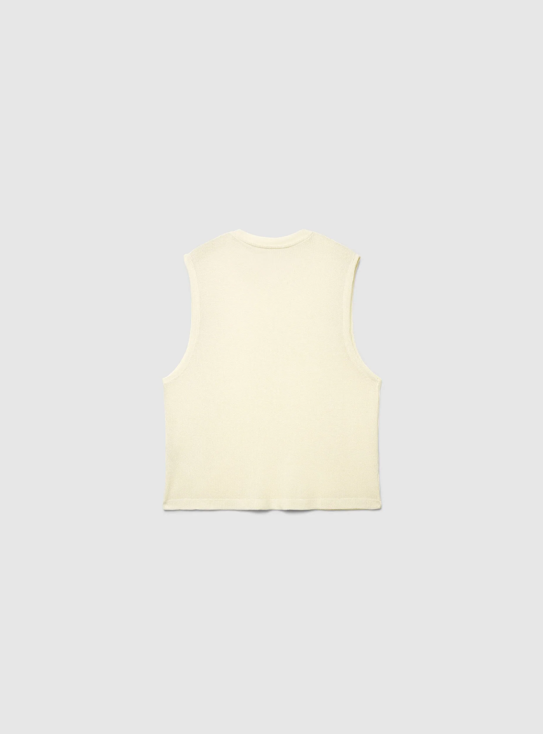 T-shirt smanicata boxy effetto maglia a tinta unita - Image 5
