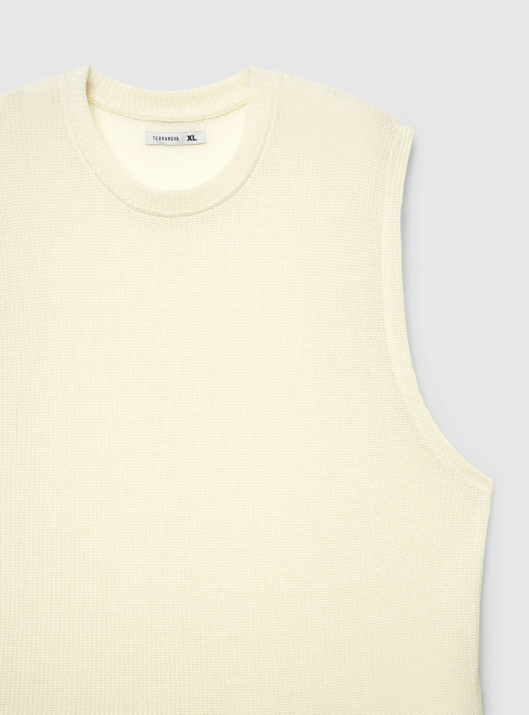 T-shirt smanicata boxy effetto maglia a tinta unita - Image 7