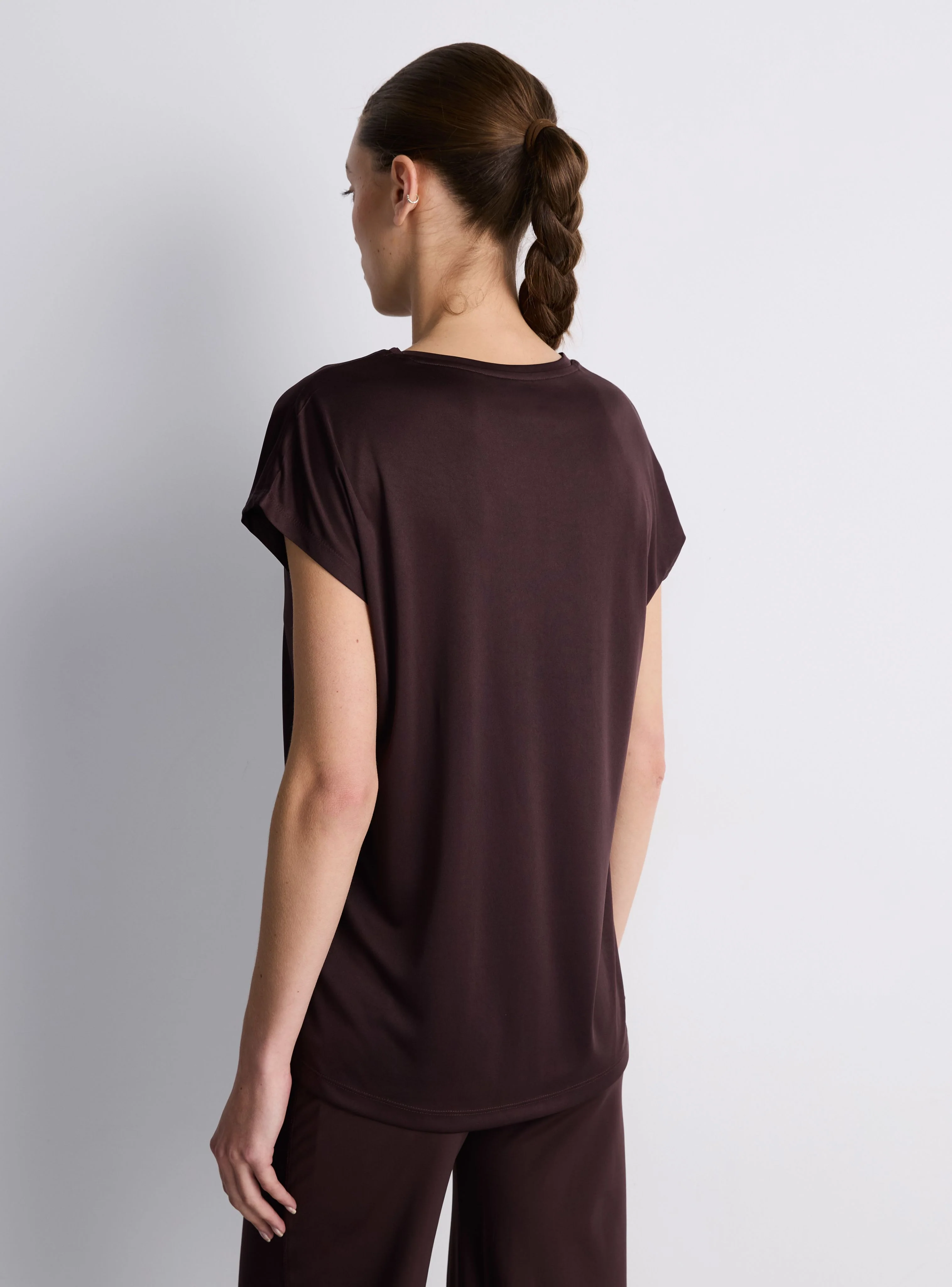 T-shirt sportiva ampia tinta unita - Image 2