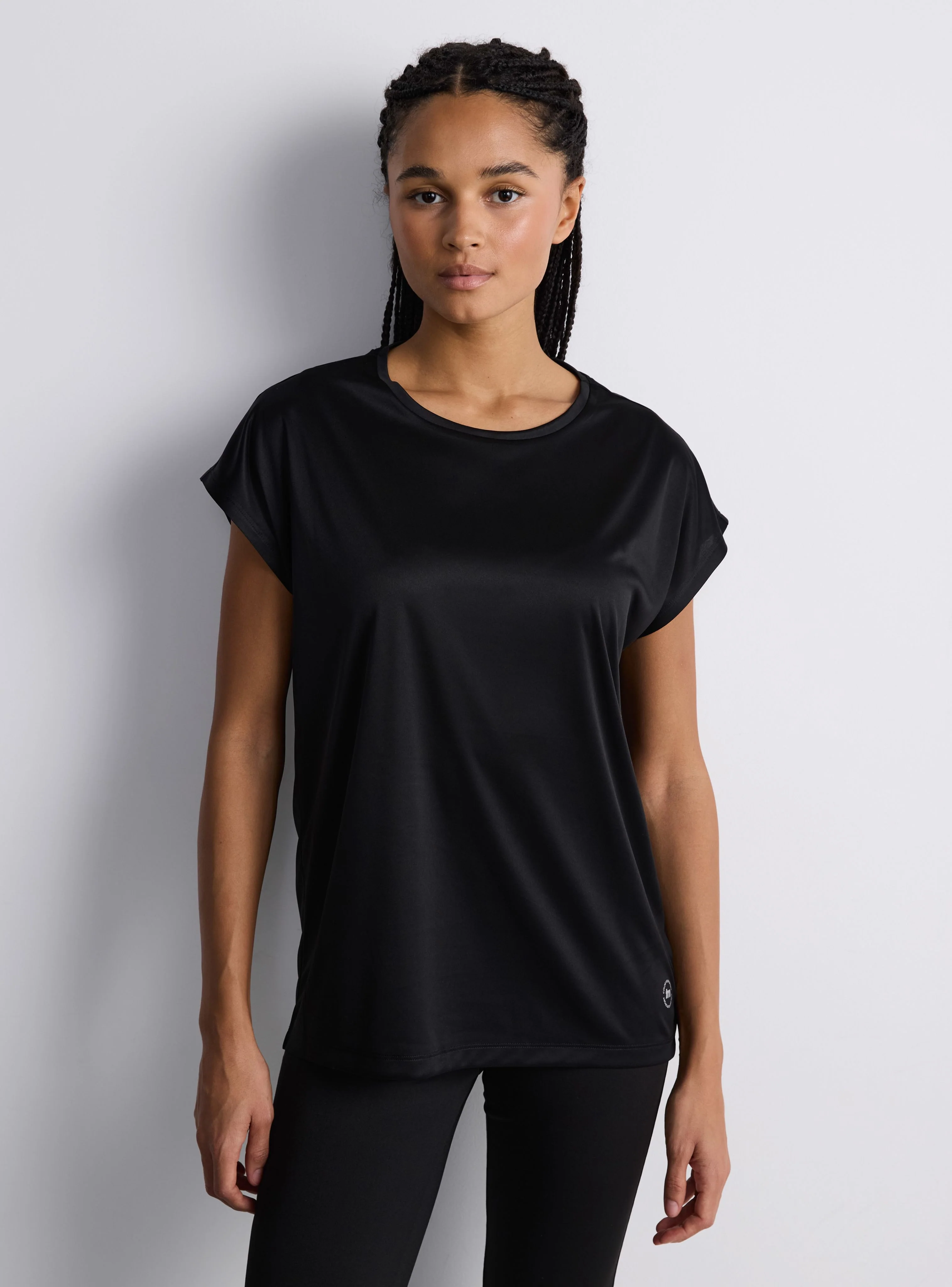 T-shirt sportiva ampia tinta unita - Image 2
