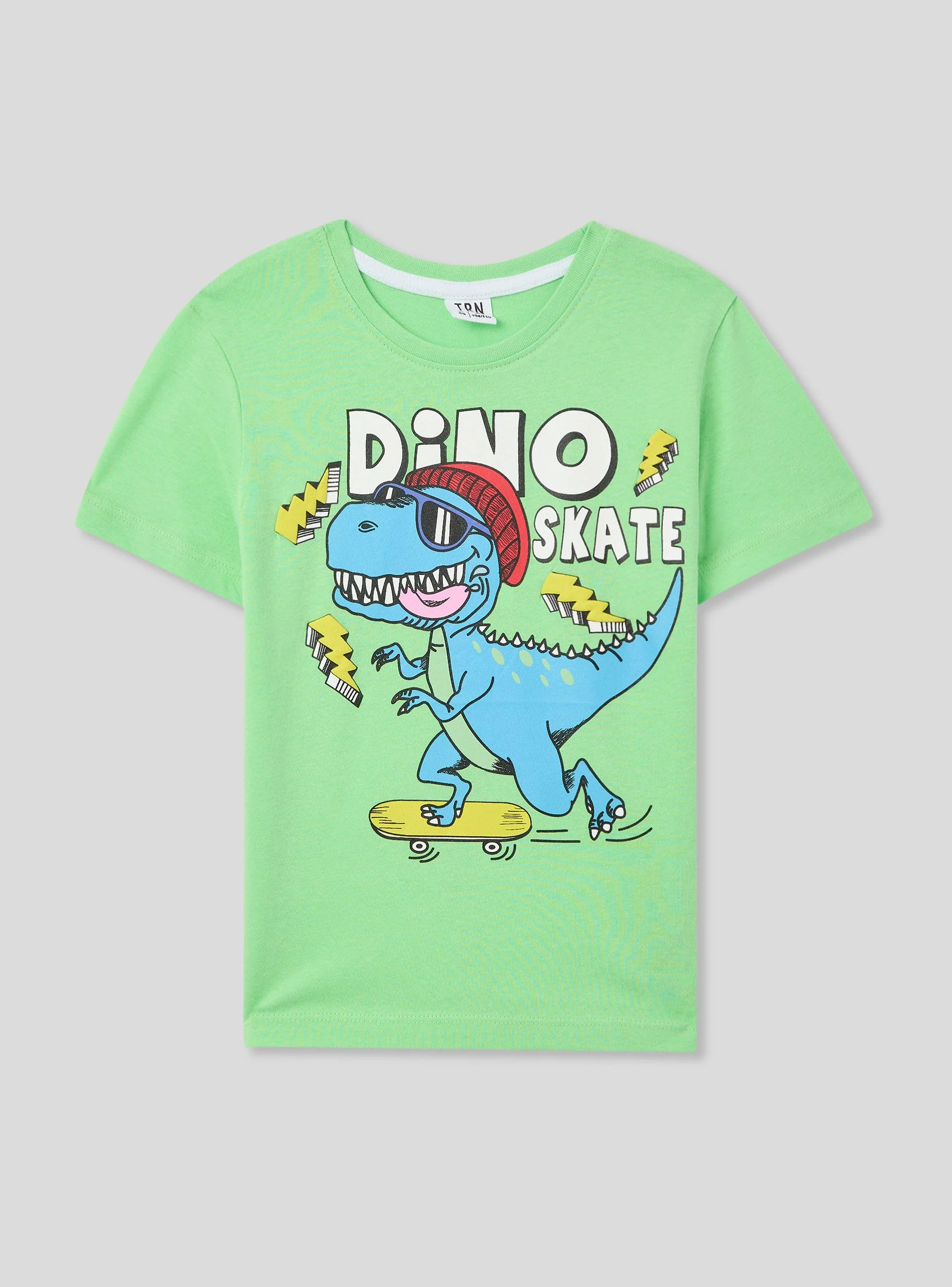 T-shirt stampa dinosauro e skateboard - Image 6