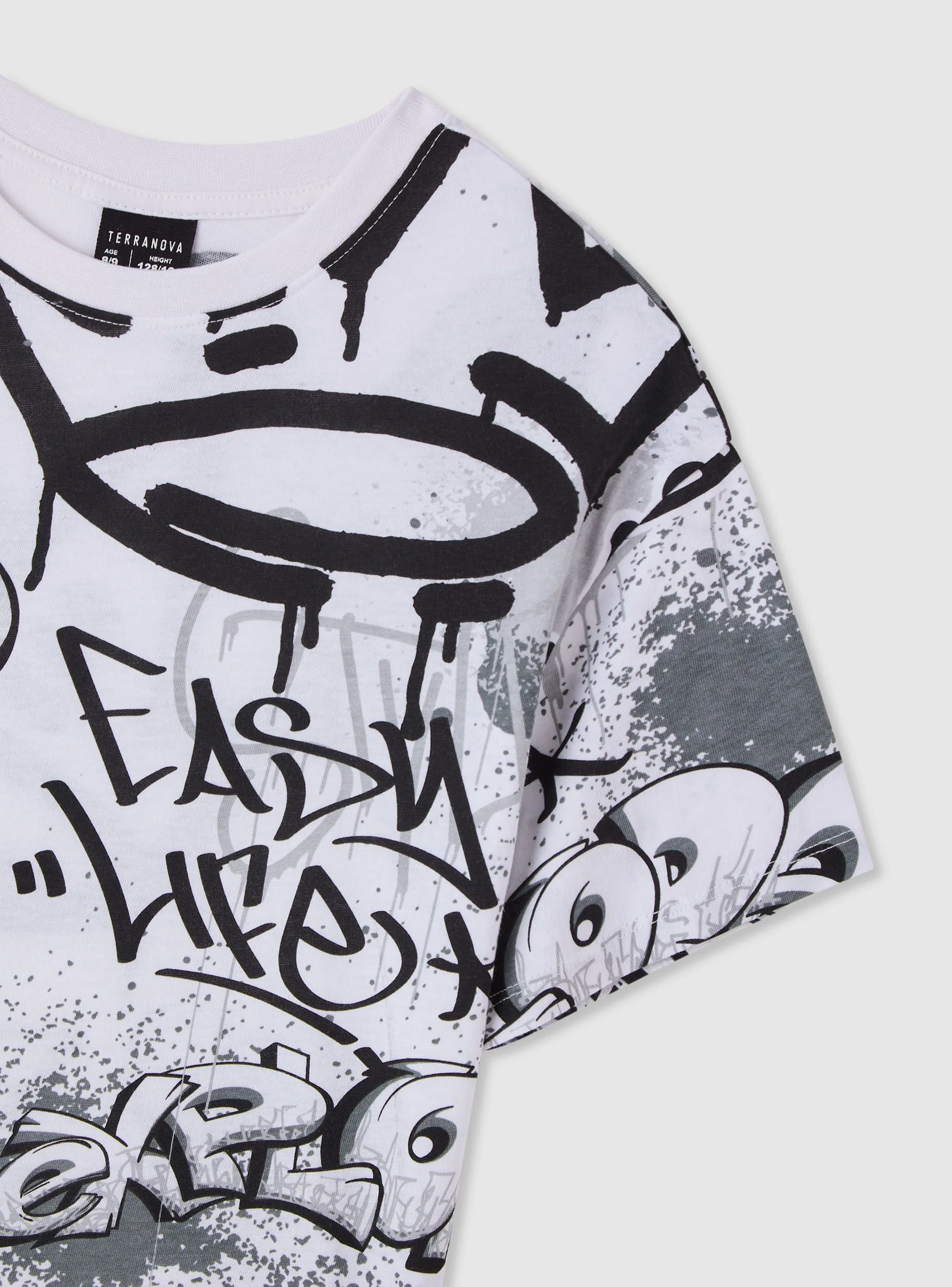 T-shirt stampa graffiti all-over - Image 5