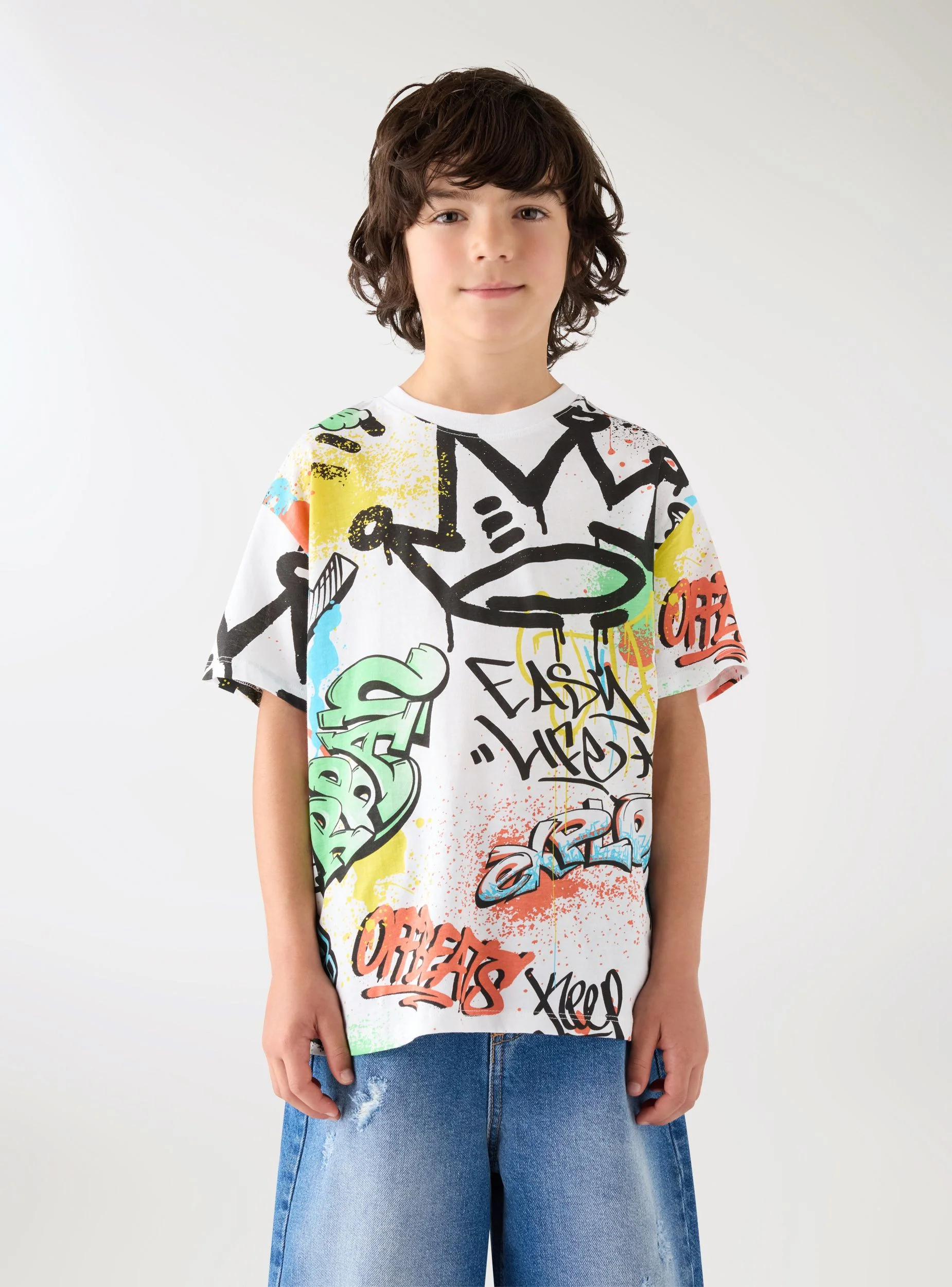 T-shirt stampa graffiti all-over - Image 2
