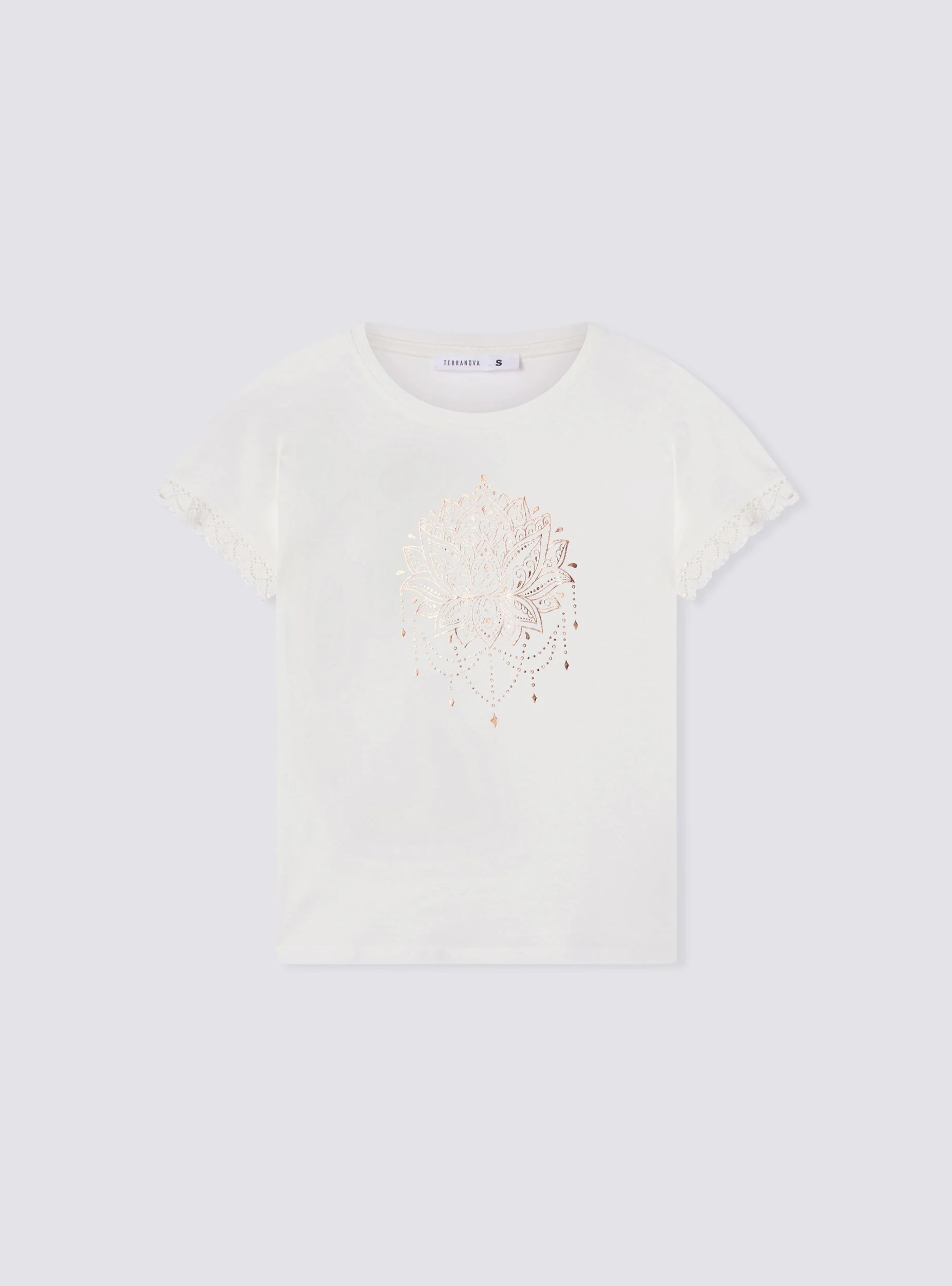 T-shirt stampa mangala con pizzo - Image 5