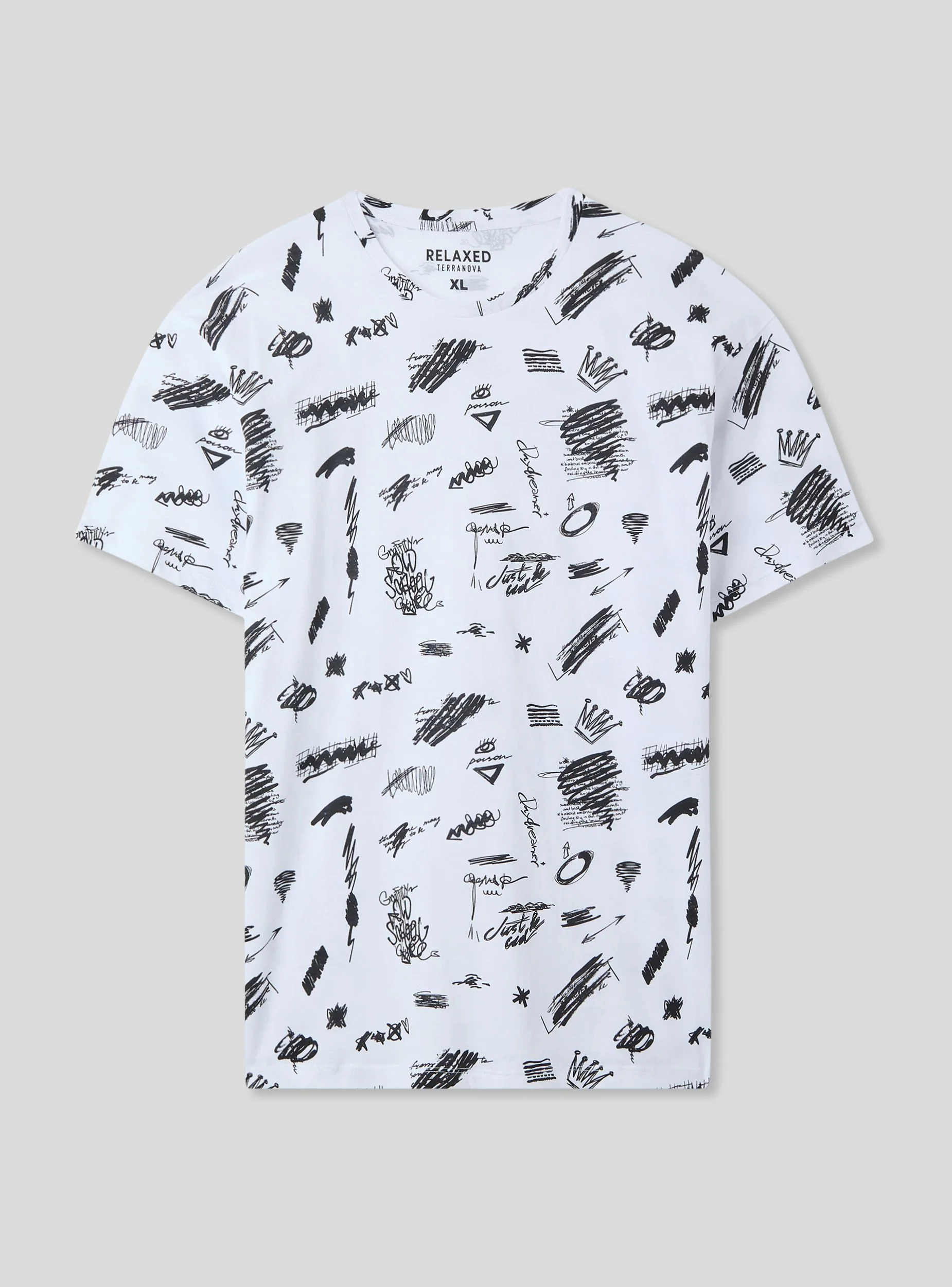 T-shirt stampa stile graffiti all-over - Image 2