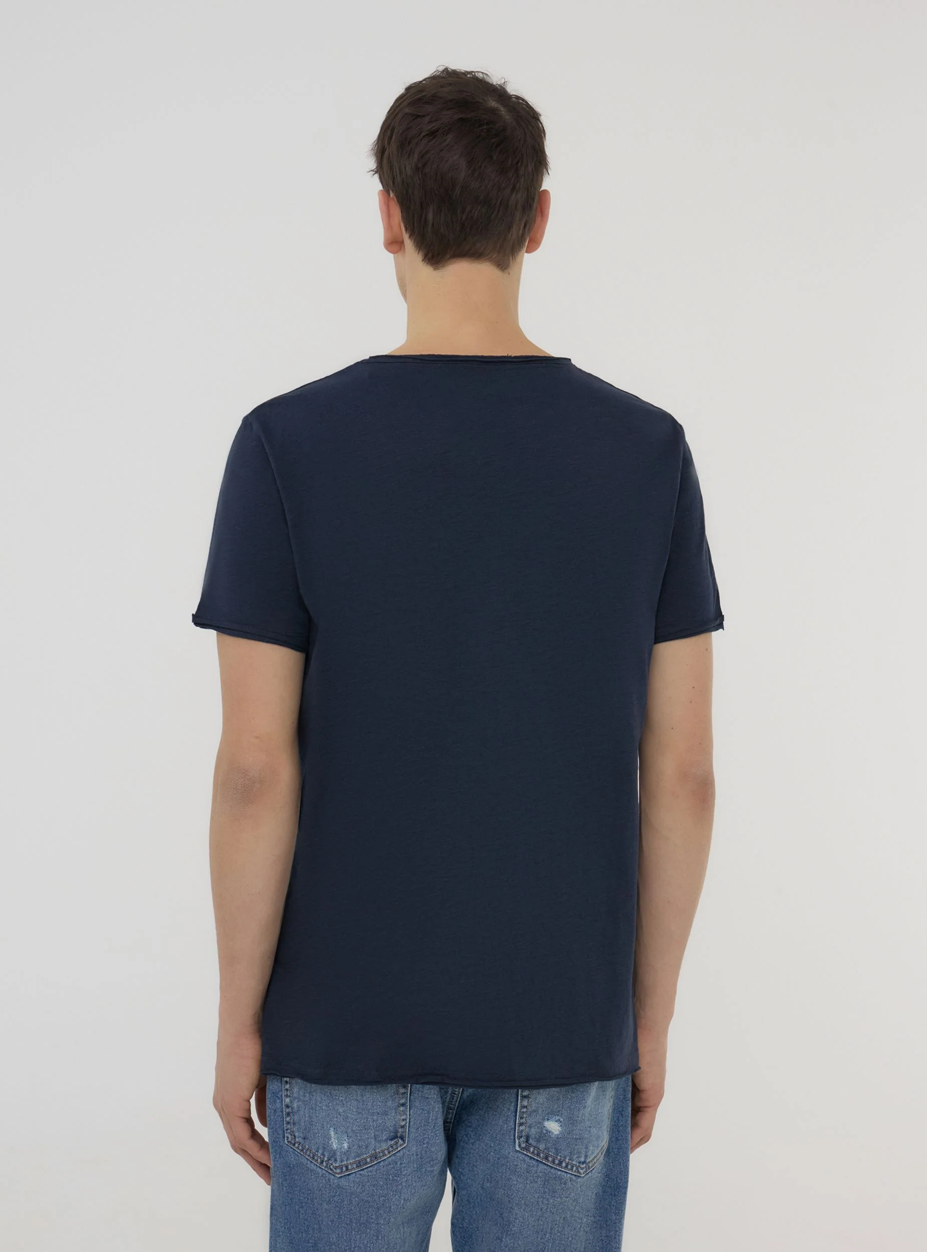 T-shirt taglio vivo tessuto fiammato