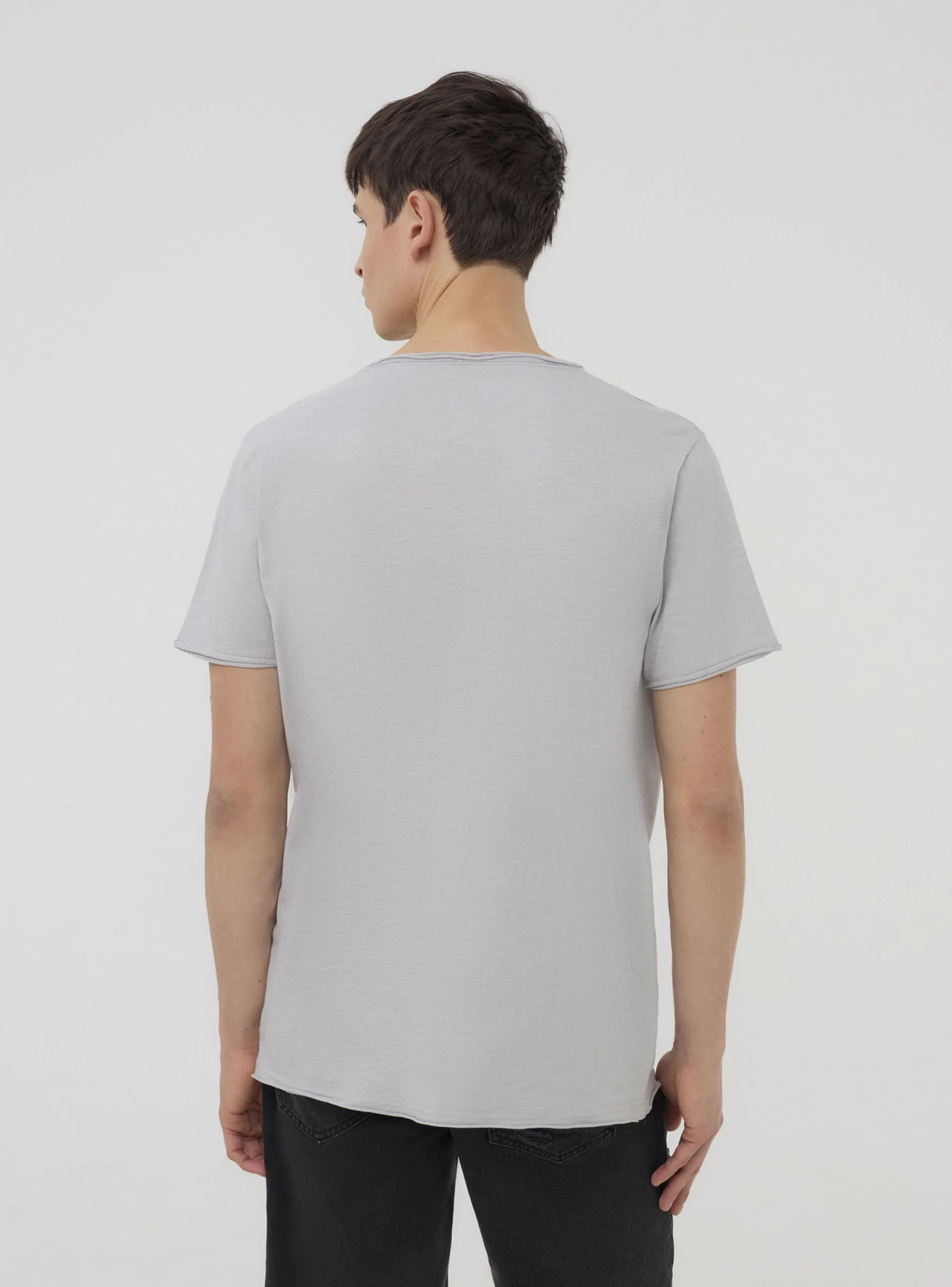 T-shirt taglio vivo tessuto fiammato