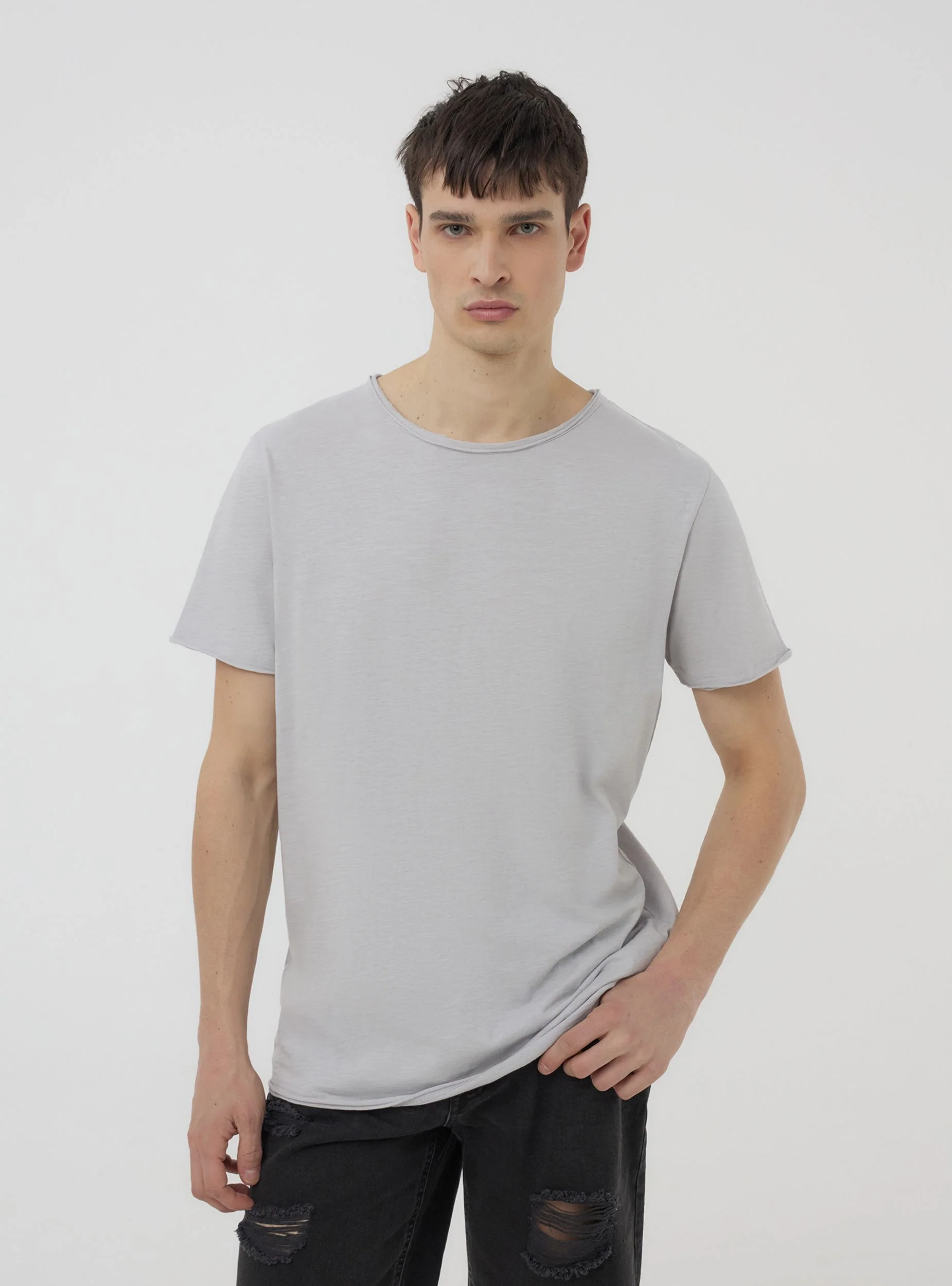 T-shirt taglio vivo tessuto fiammato - Image 7