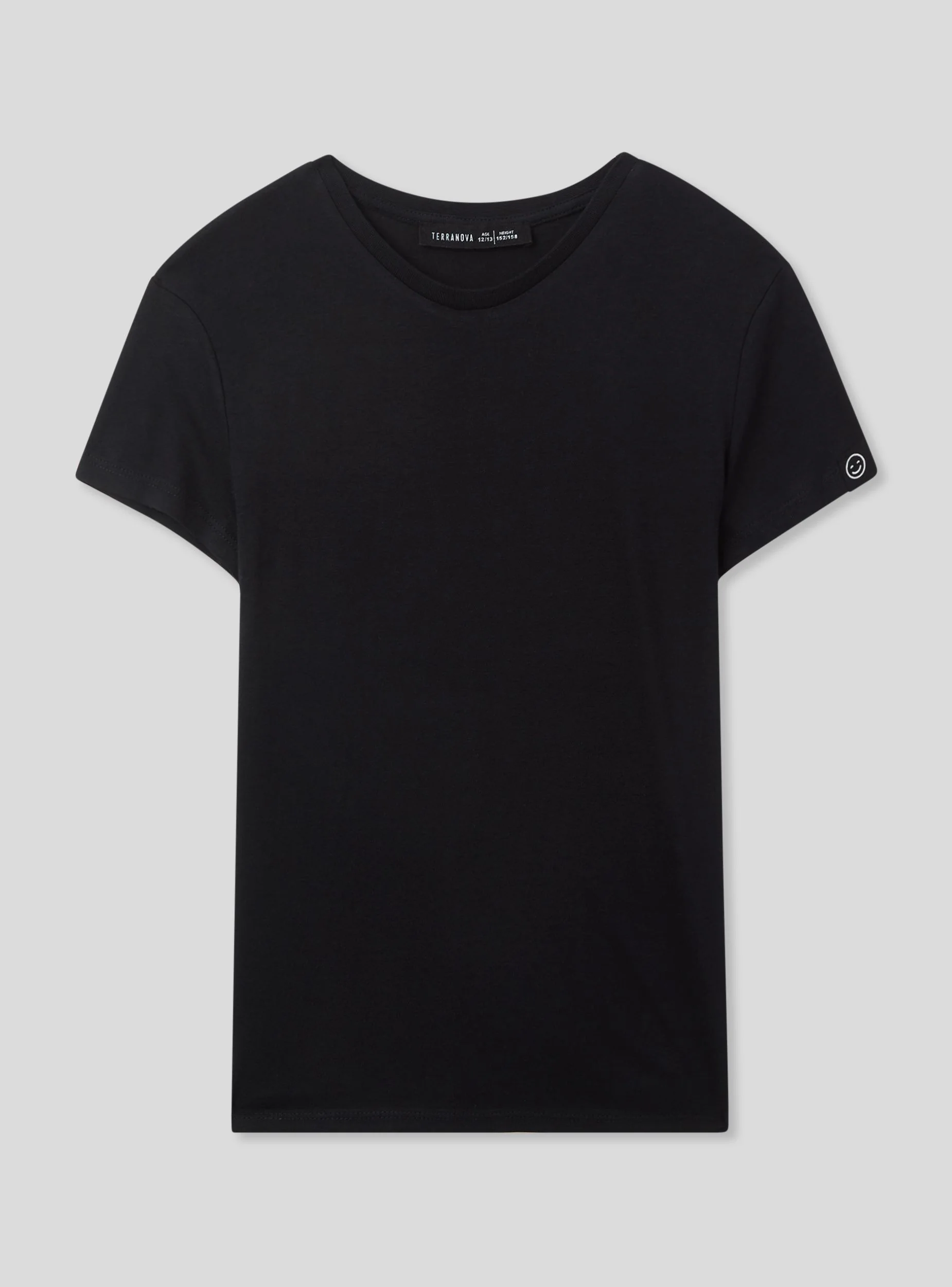 T-shirt tinta unita con etichetta sulla manica - Image 5