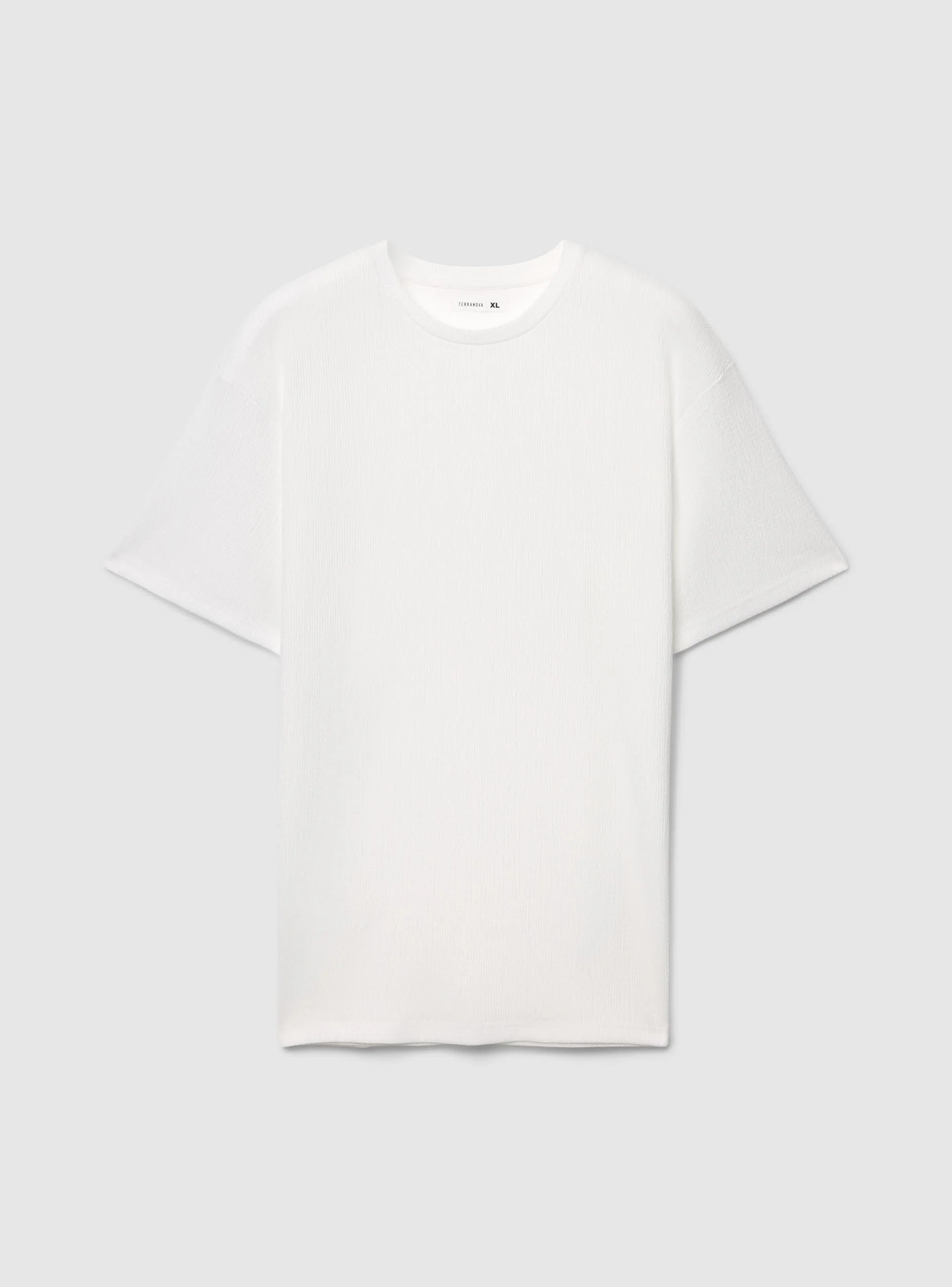 T-shirt tinta unita con tessuto operato - Image 7