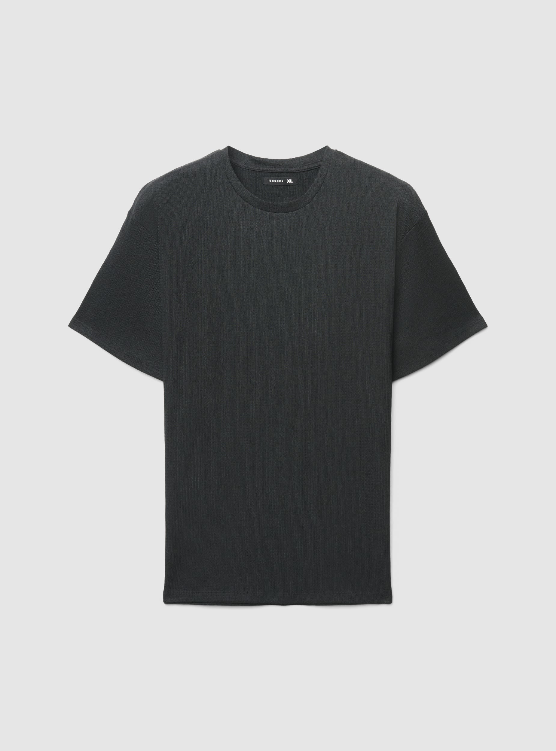 T-shirt tinta unita con tessuto operato - Image 5