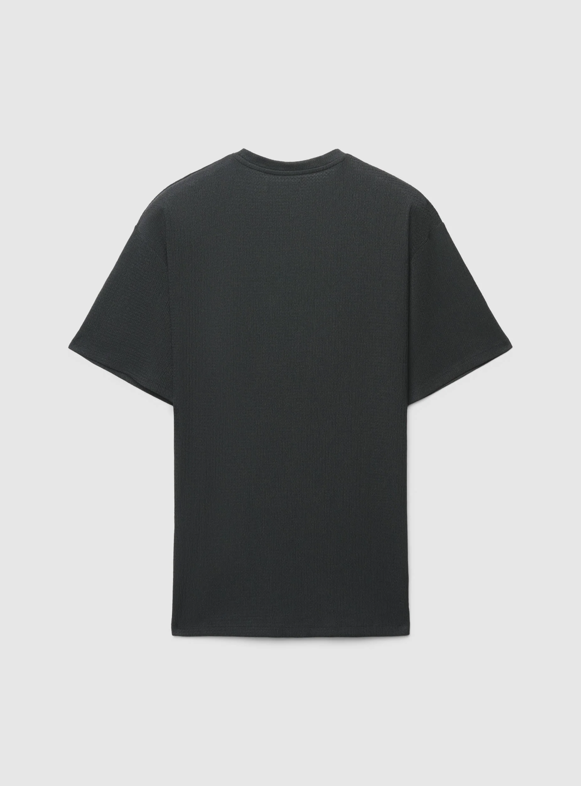 T-shirt tinta unita con tessuto operato - Image 6