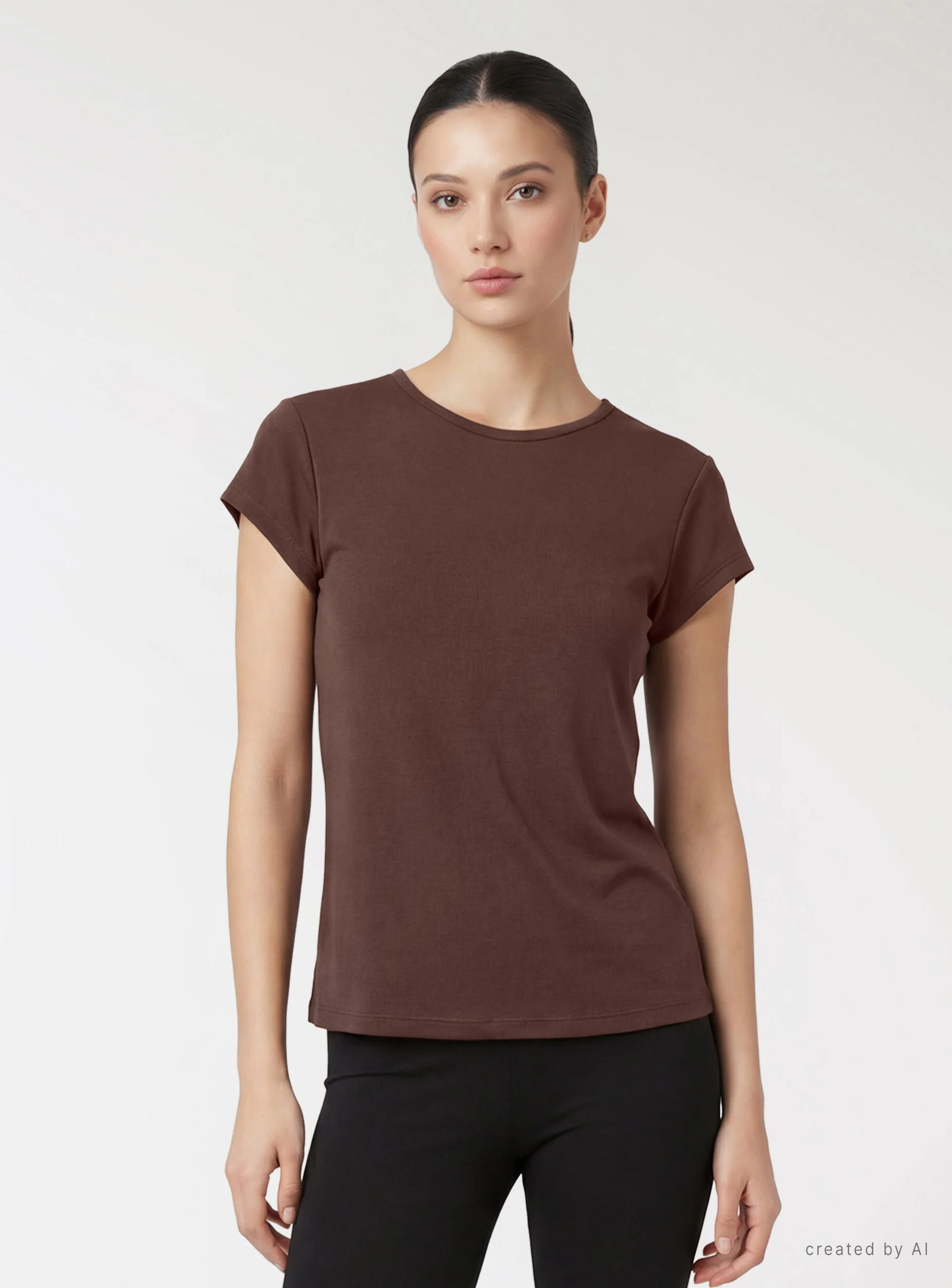 T-shirt tinta unita elasticizzata - Image 2