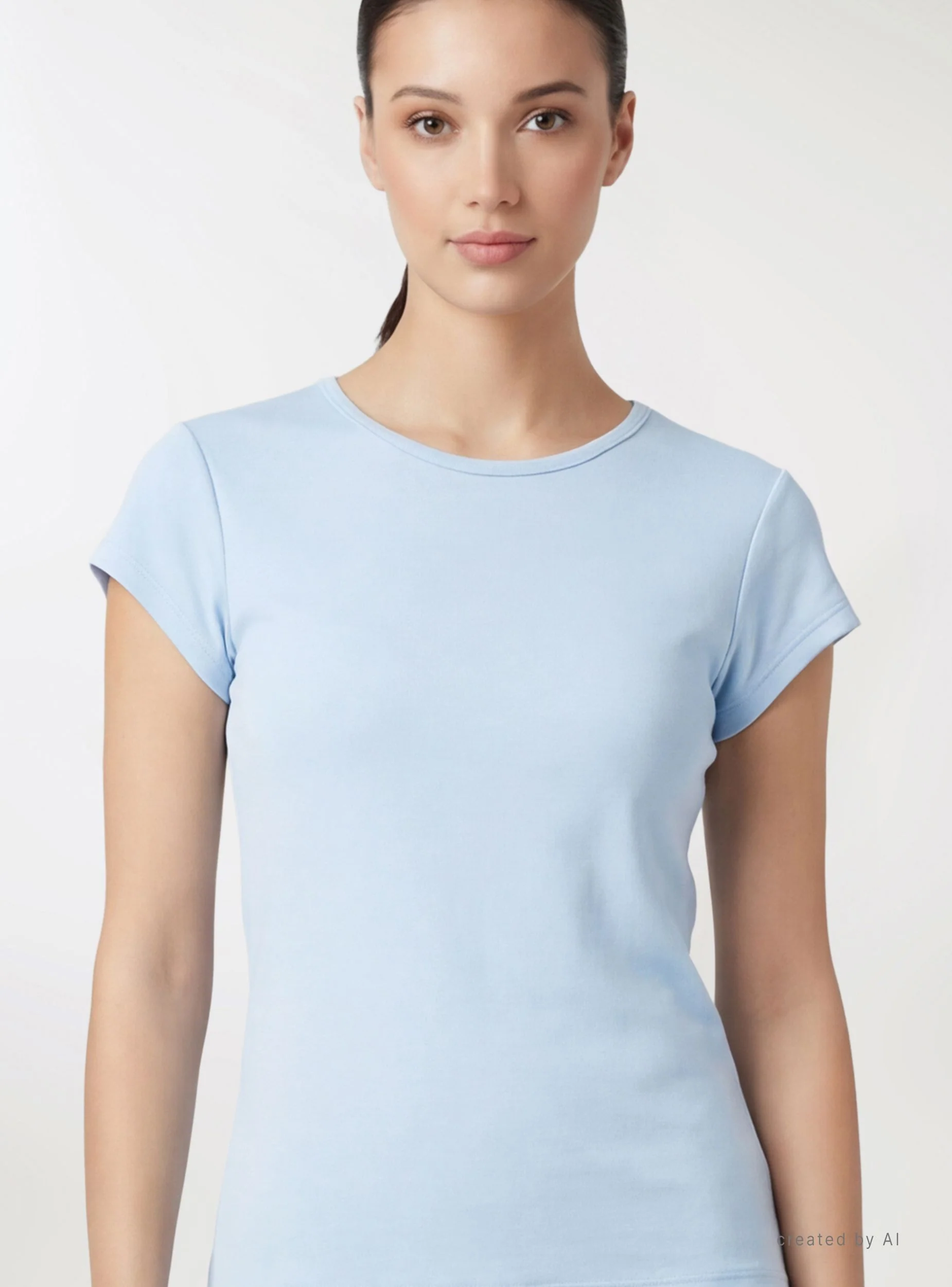 T-shirt tinta unita elasticizzata - Image 4