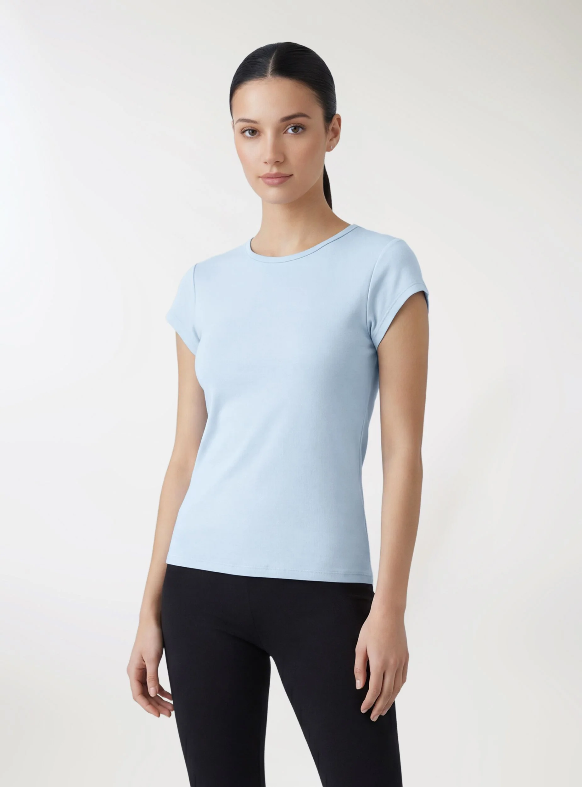 T-shirt tinta unita elasticizzata - Image 8