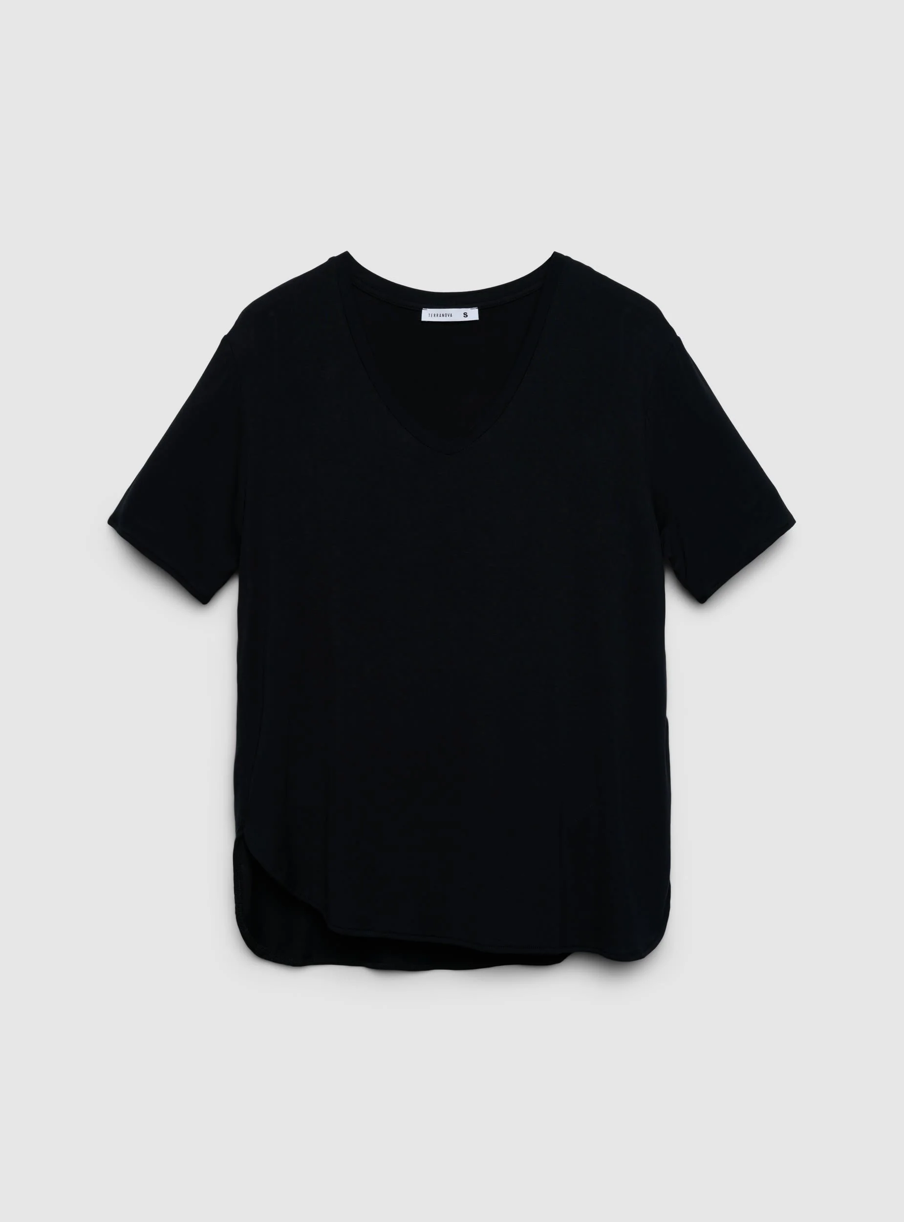 T-shirt tinta unita scollo a V - Image 5