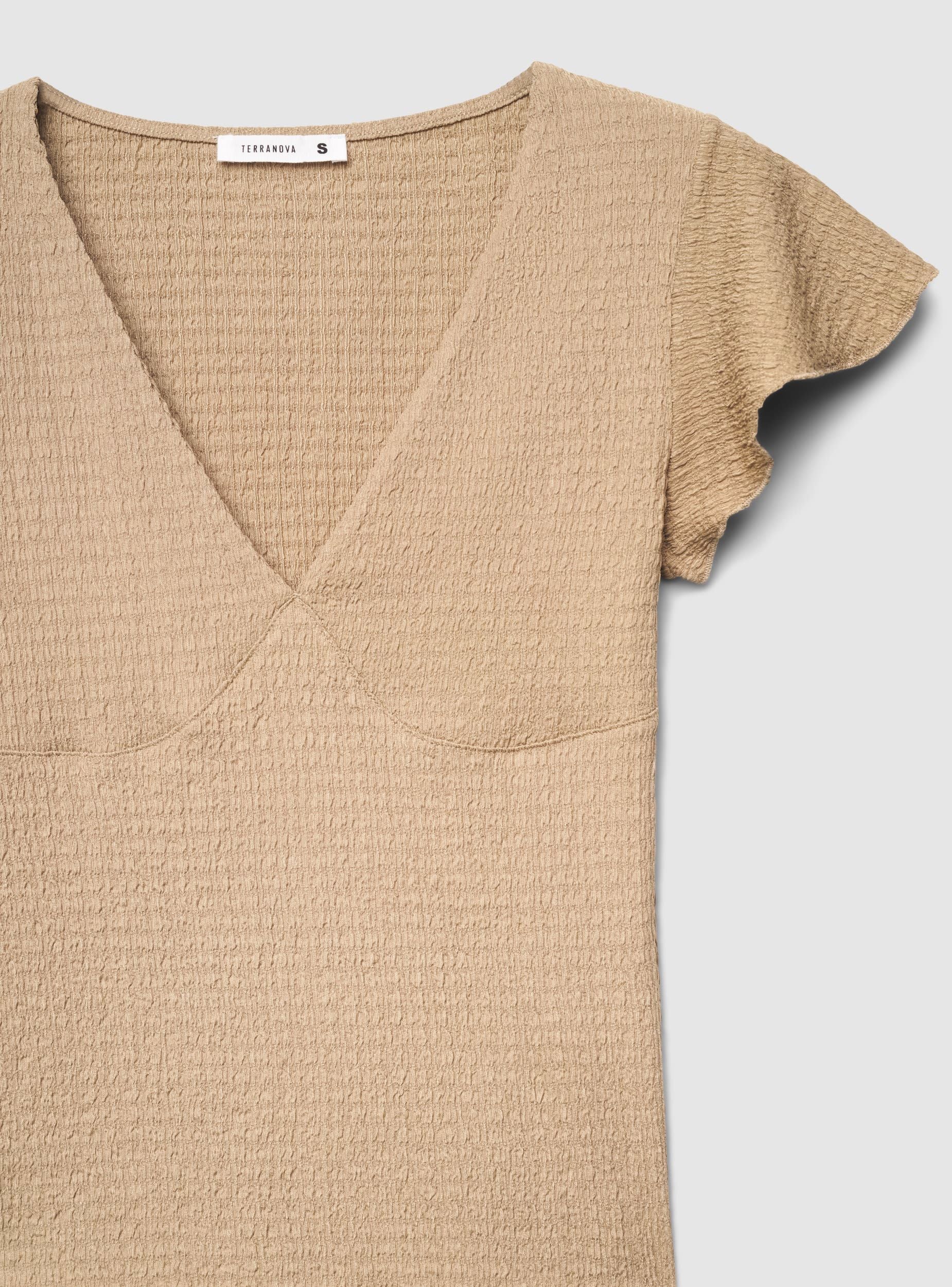 T-shirt volant con scollo a v - Image 7