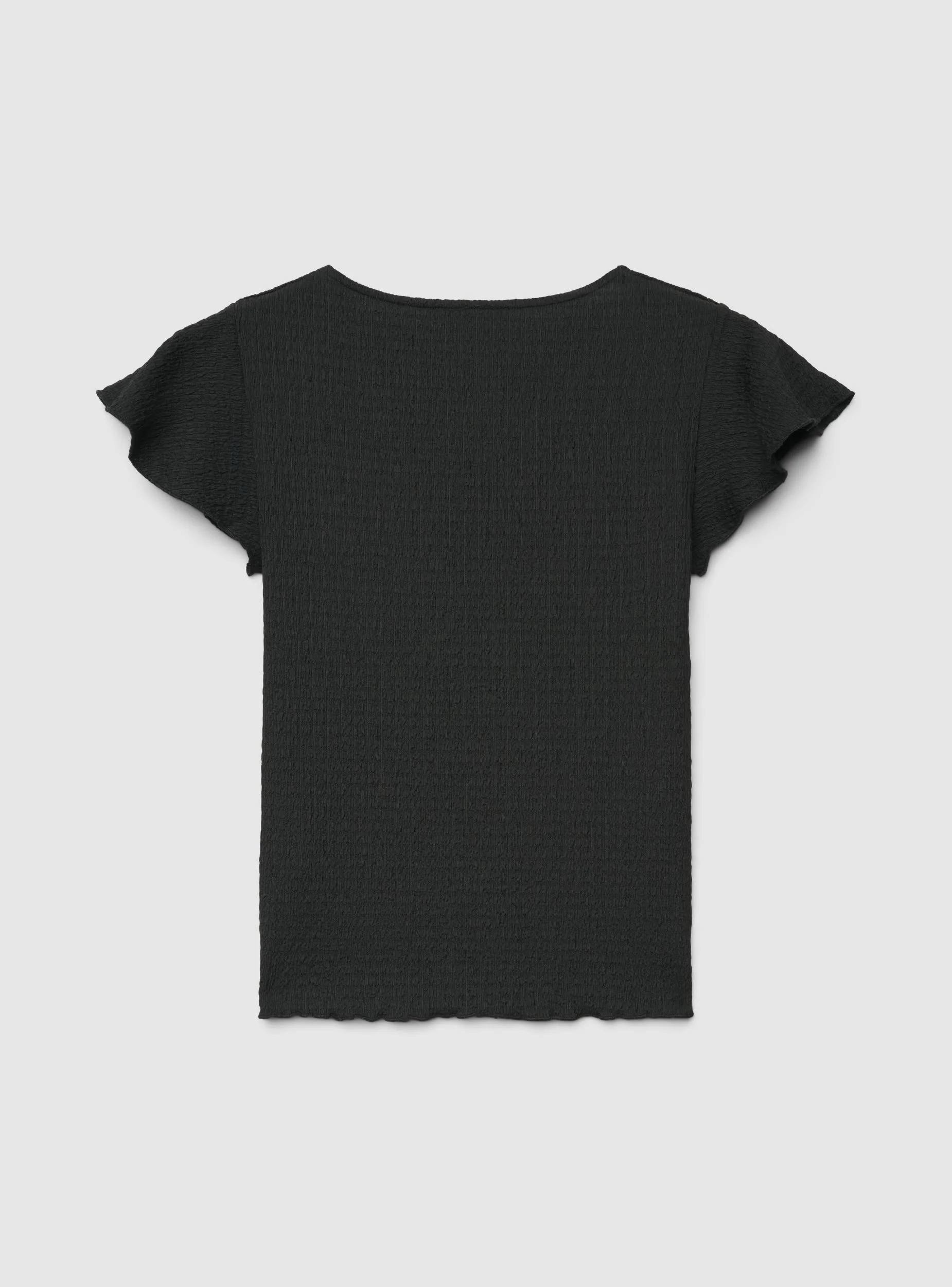 T-shirt volant con scollo a v - Image 7