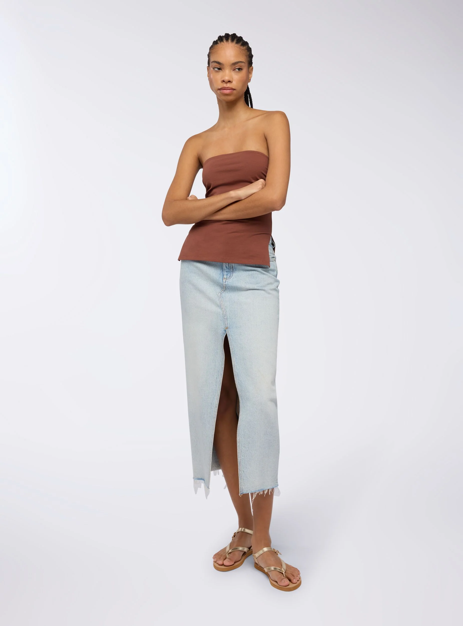 Top a fascia arricciata con spacchi laterali - Image 3