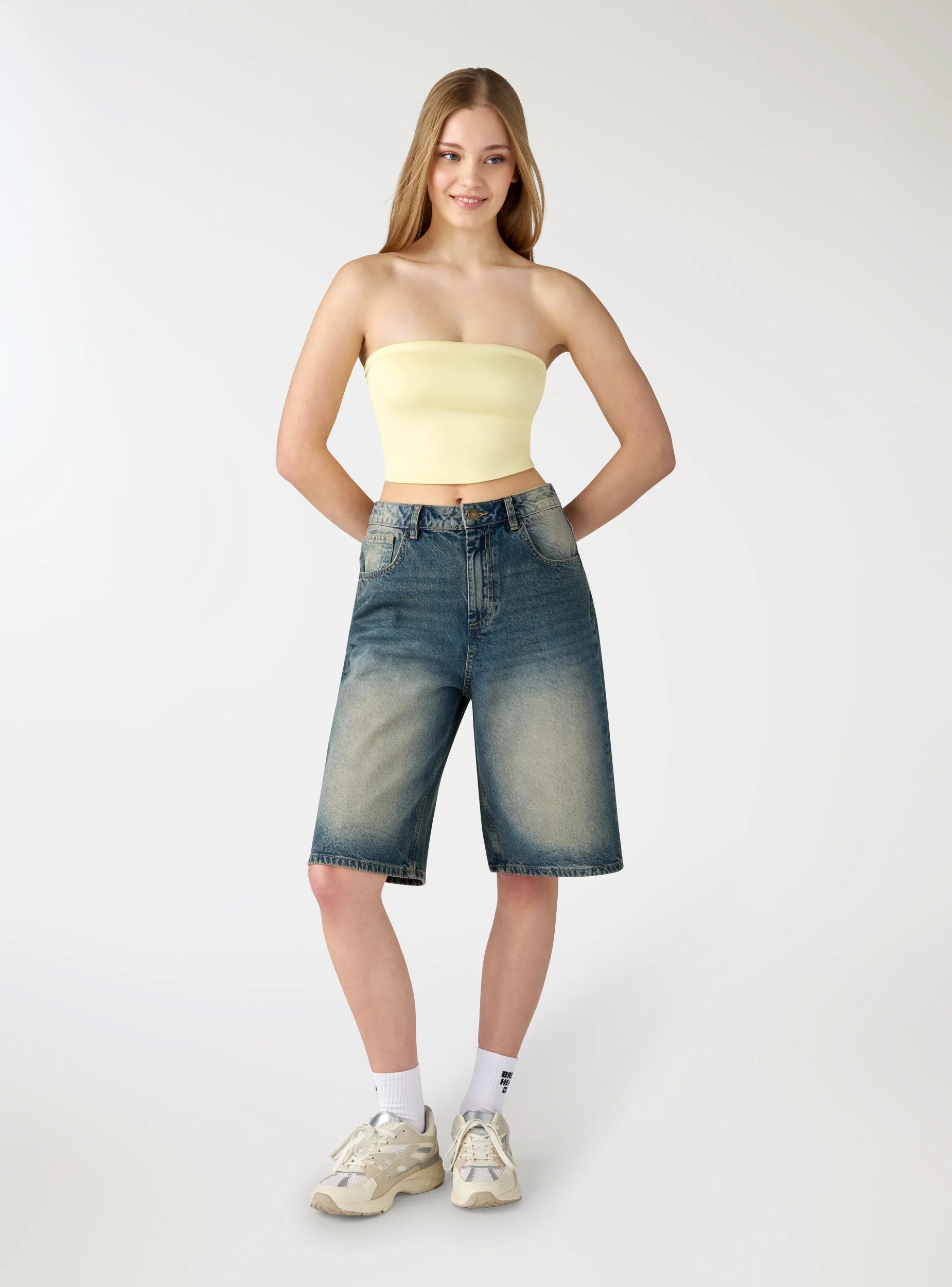 Top a fascia ultrashort tinta unita