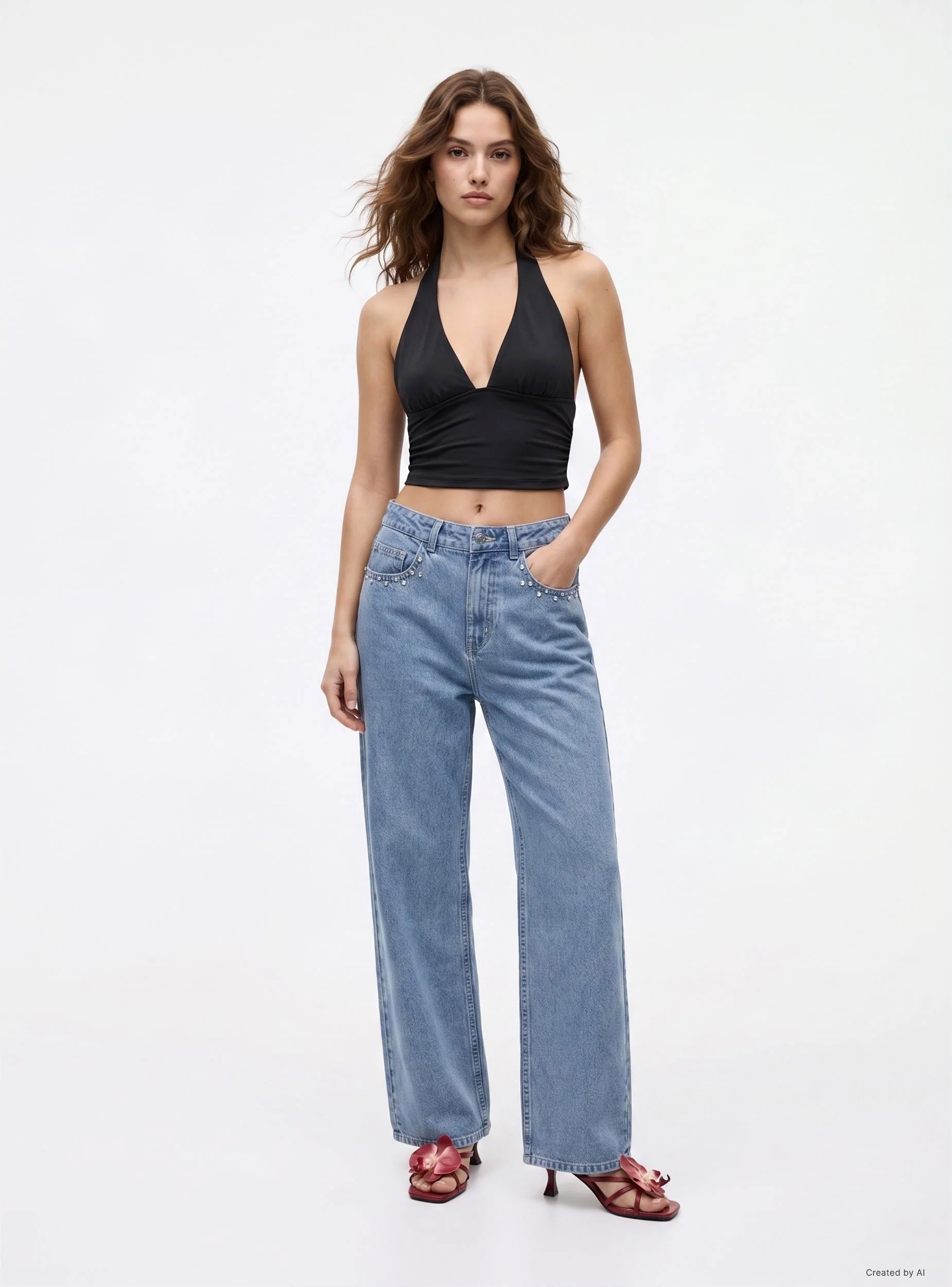 Top all'americana con scollo a v - Image 8