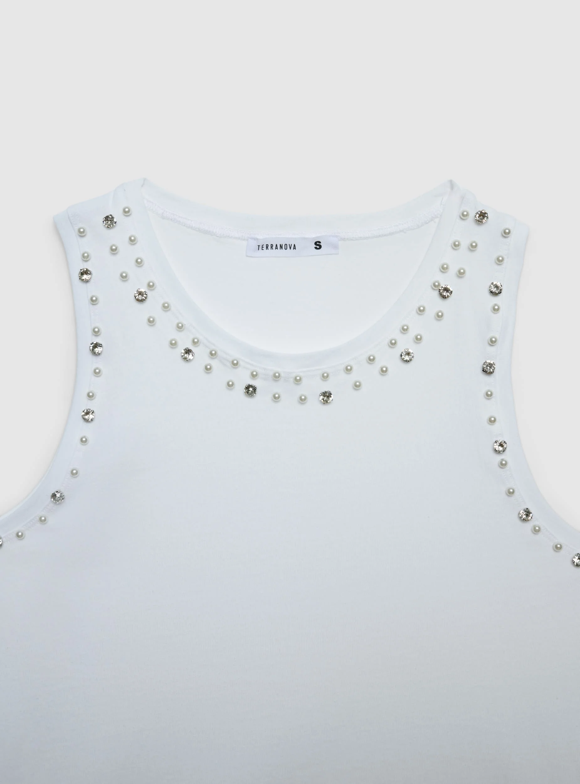 Top con applicazioni perle e strass - Image 5