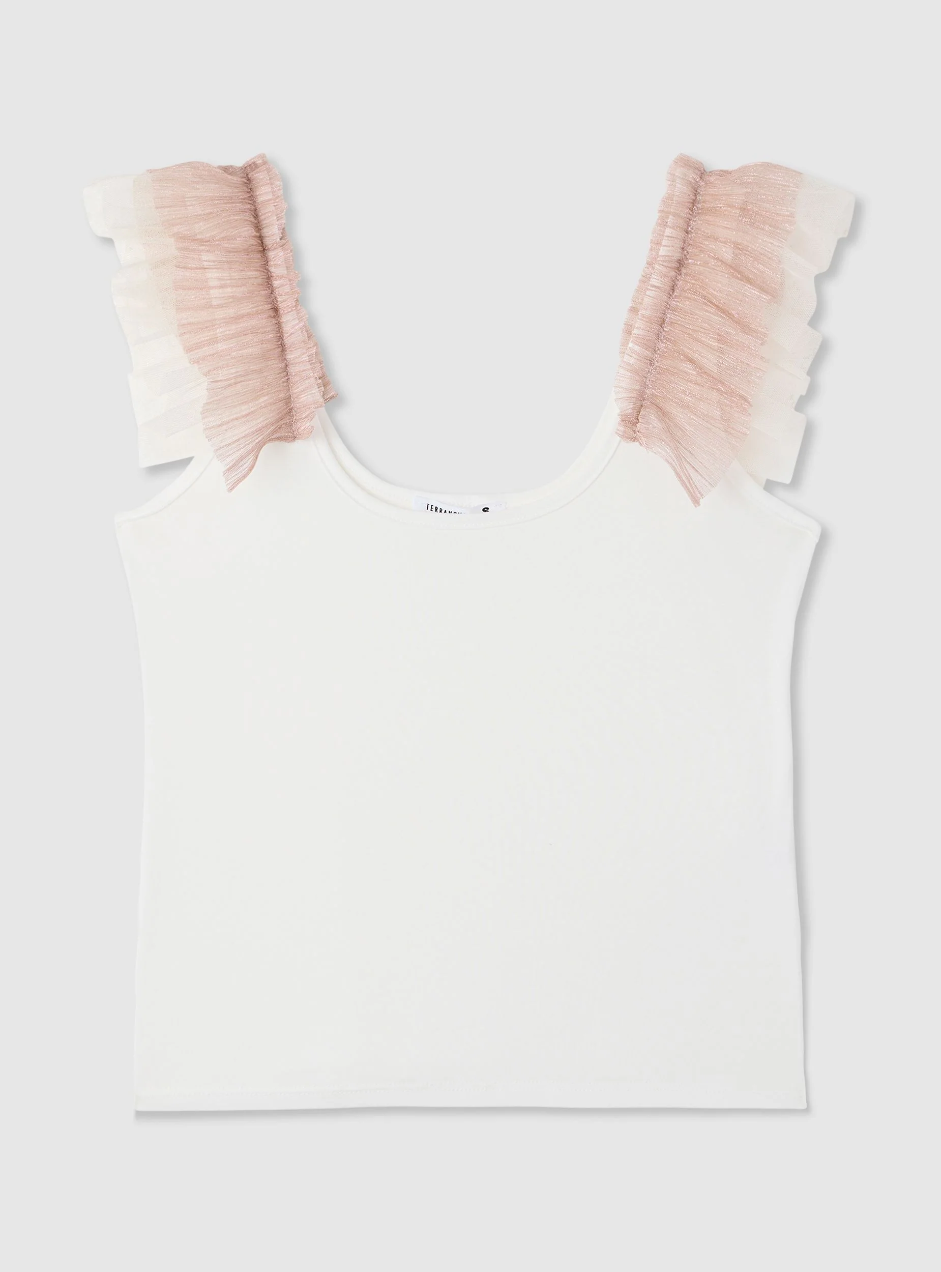 Top con balza in tulle effetto luccicante - Image 5