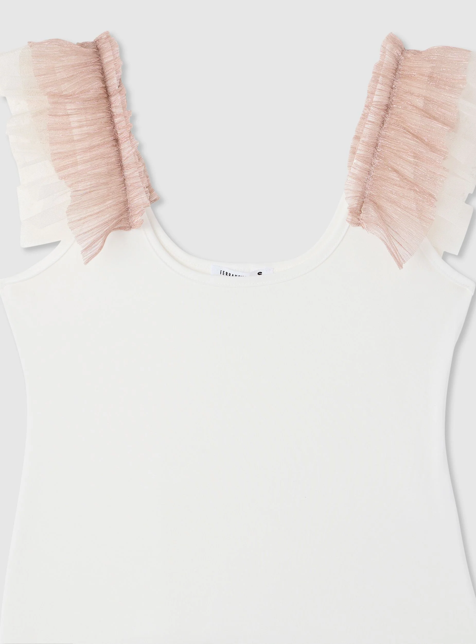 Top con balza in tulle effetto luccicante - Image 6