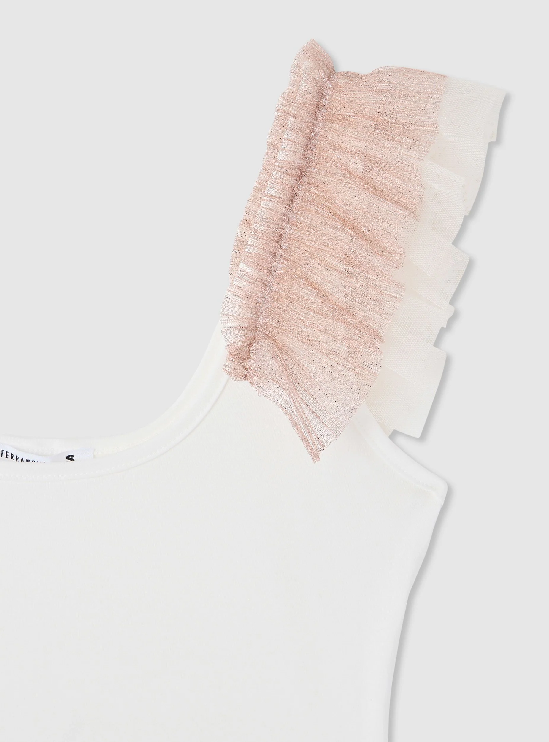 Top con balza in tulle effetto luccicante - Image 7