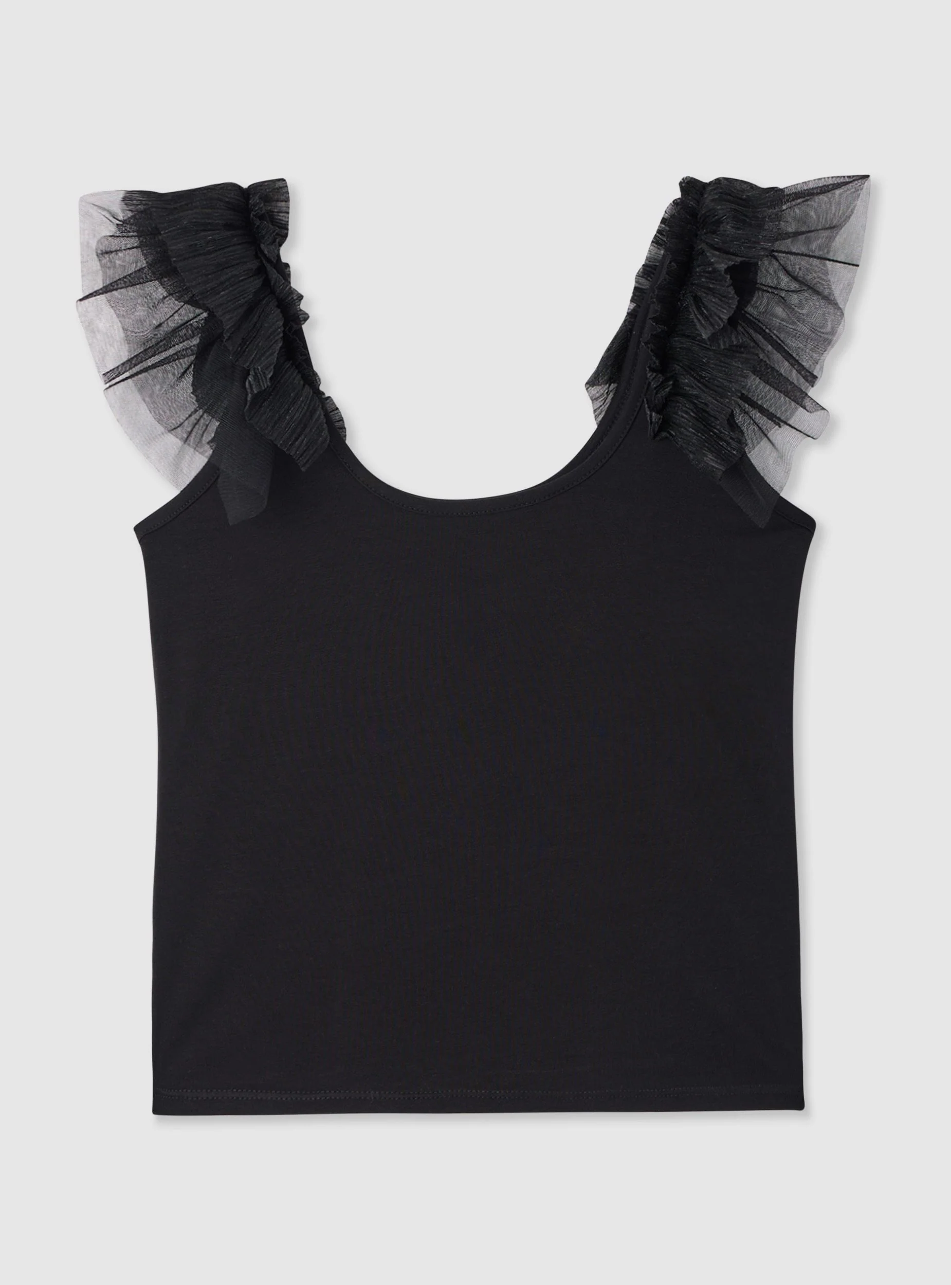 Top con balza in tulle effetto luccicante - Image 5