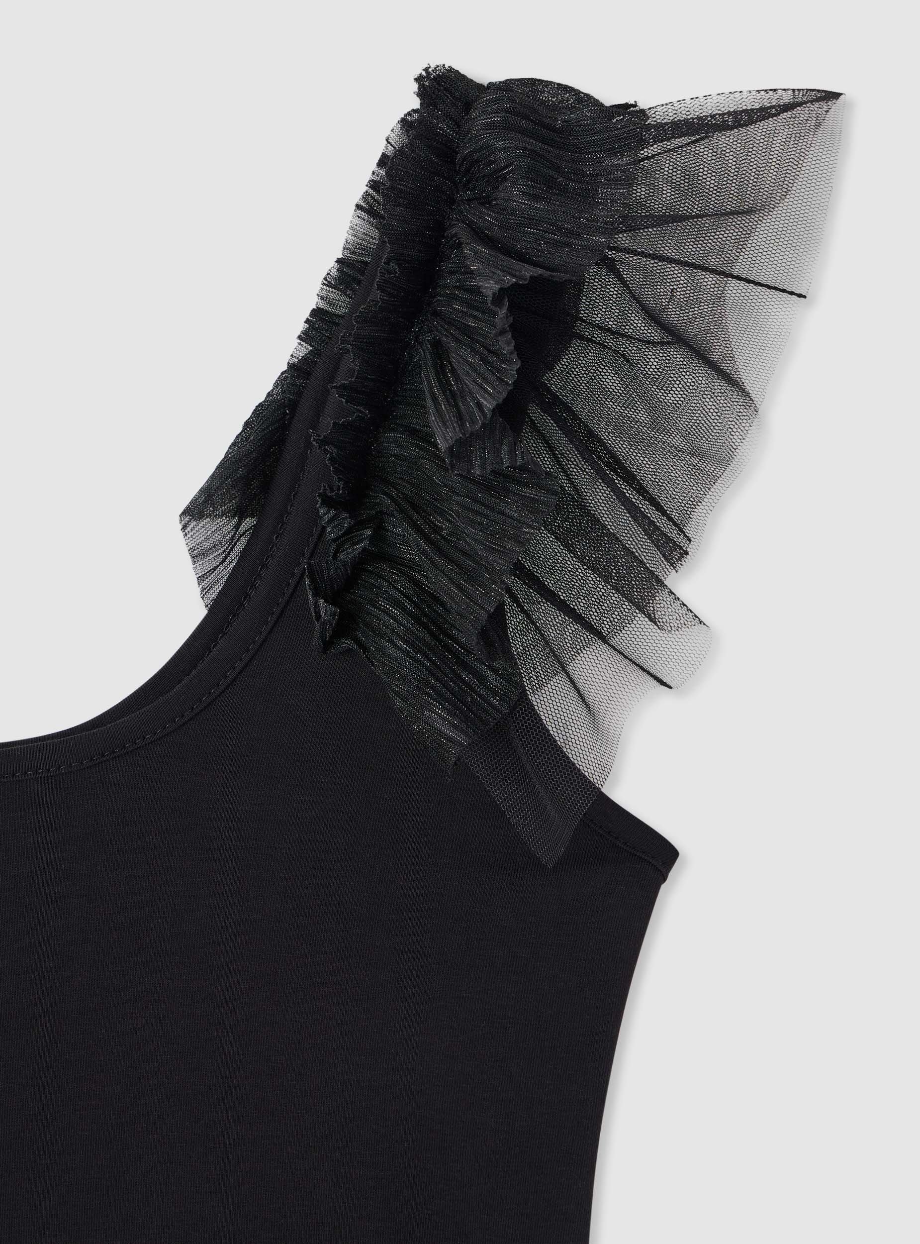 Top con balza in tulle effetto luccicante - Image 6