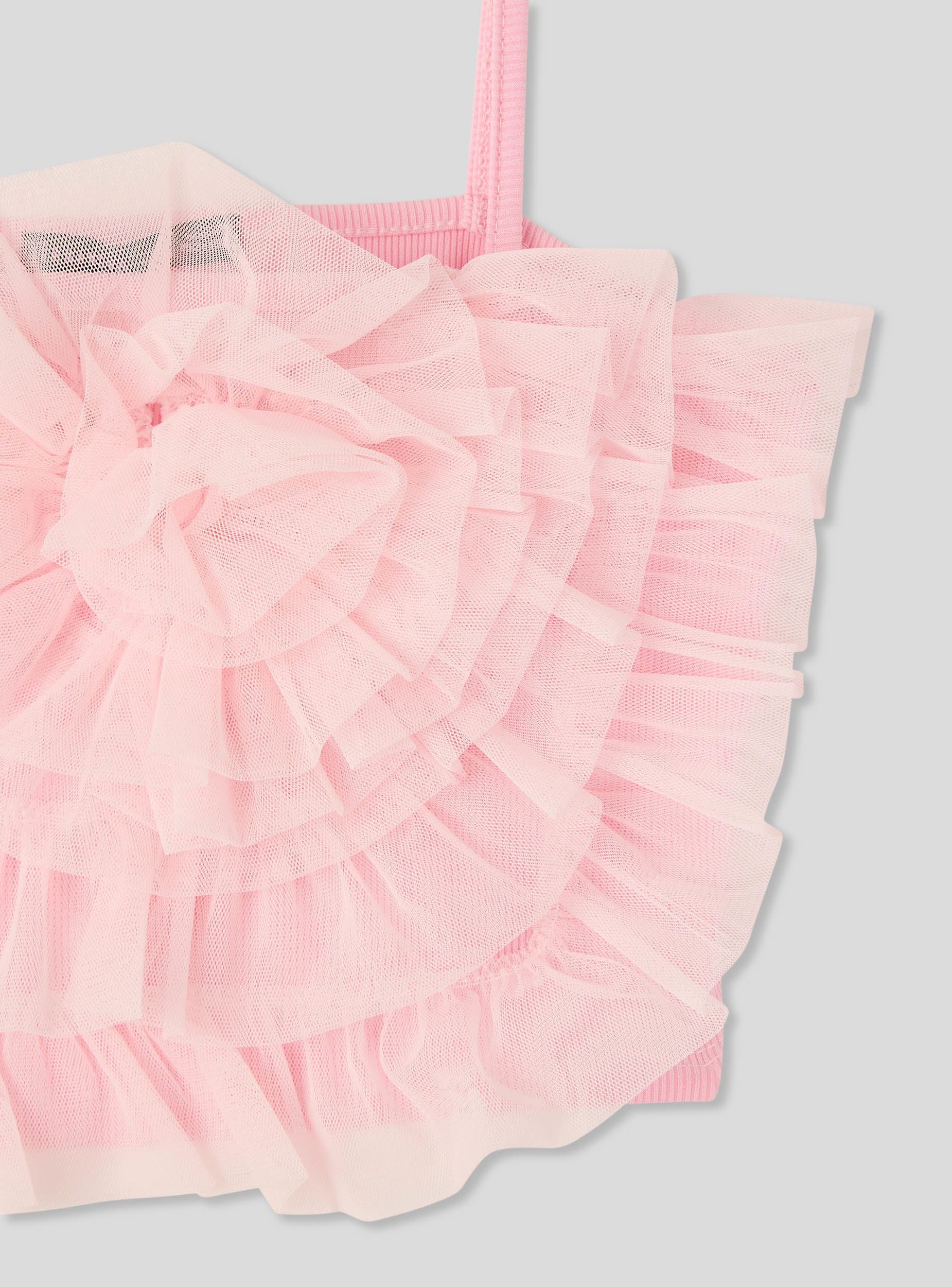 Top con balze in tulle