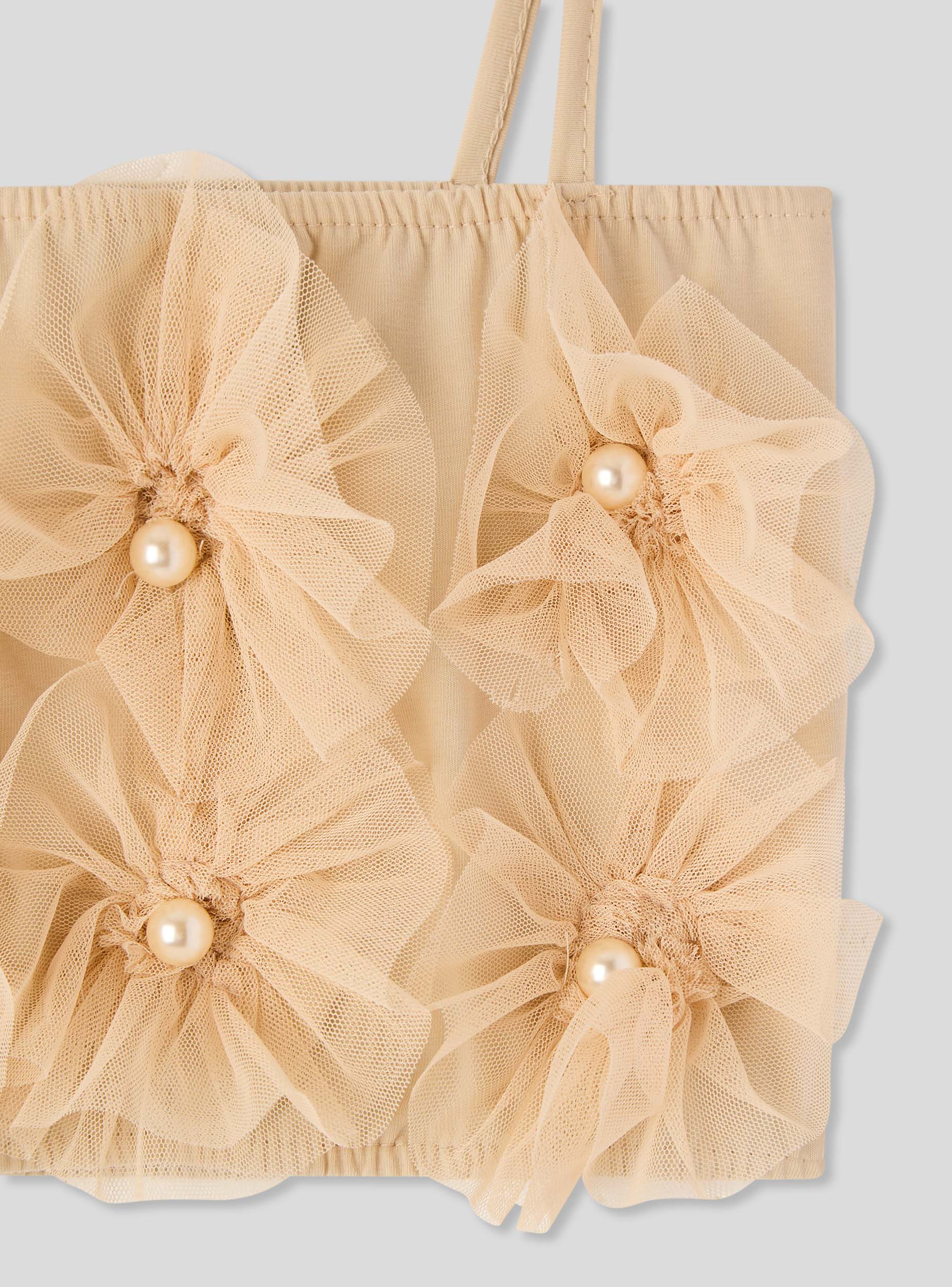 Top con decorazioni floreali in tulle - Image 3