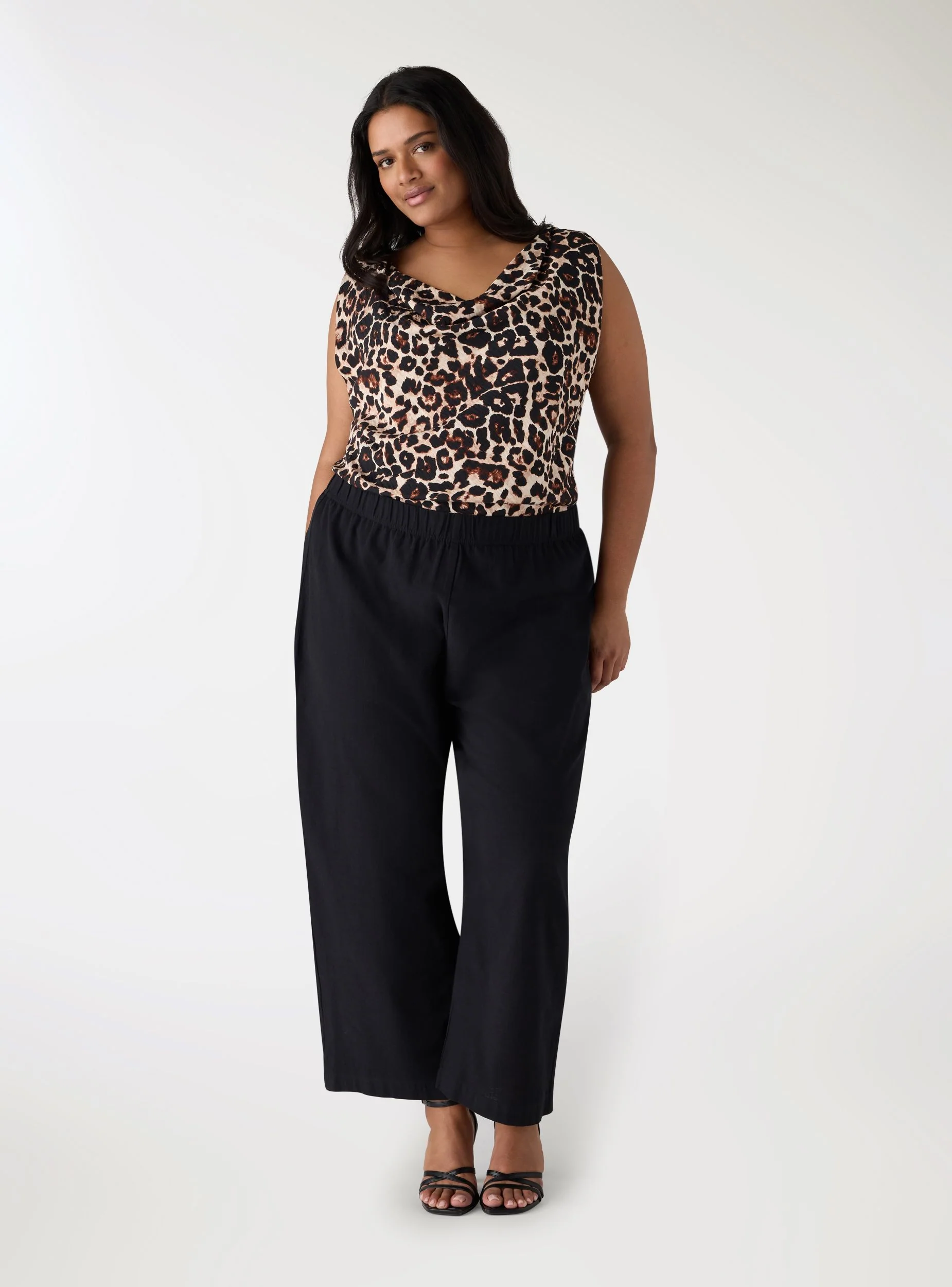 Top con scollo drappeggiato animalier - Image 2
