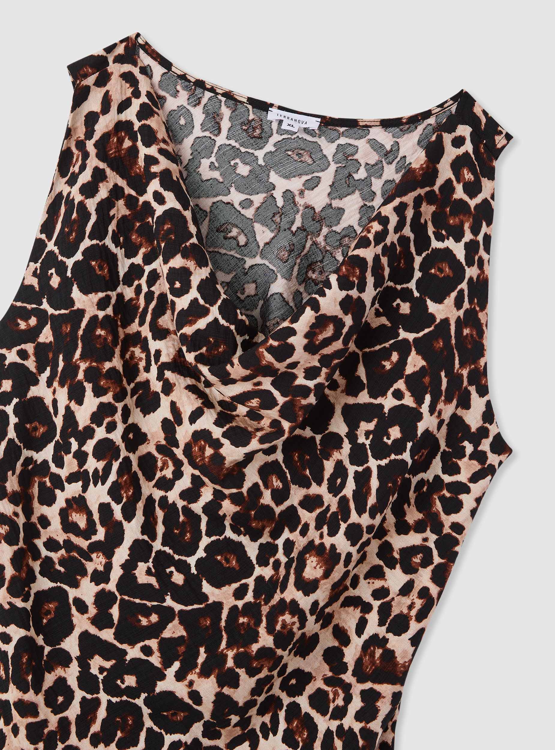 Top con scollo drappeggiato animalier - Image 6