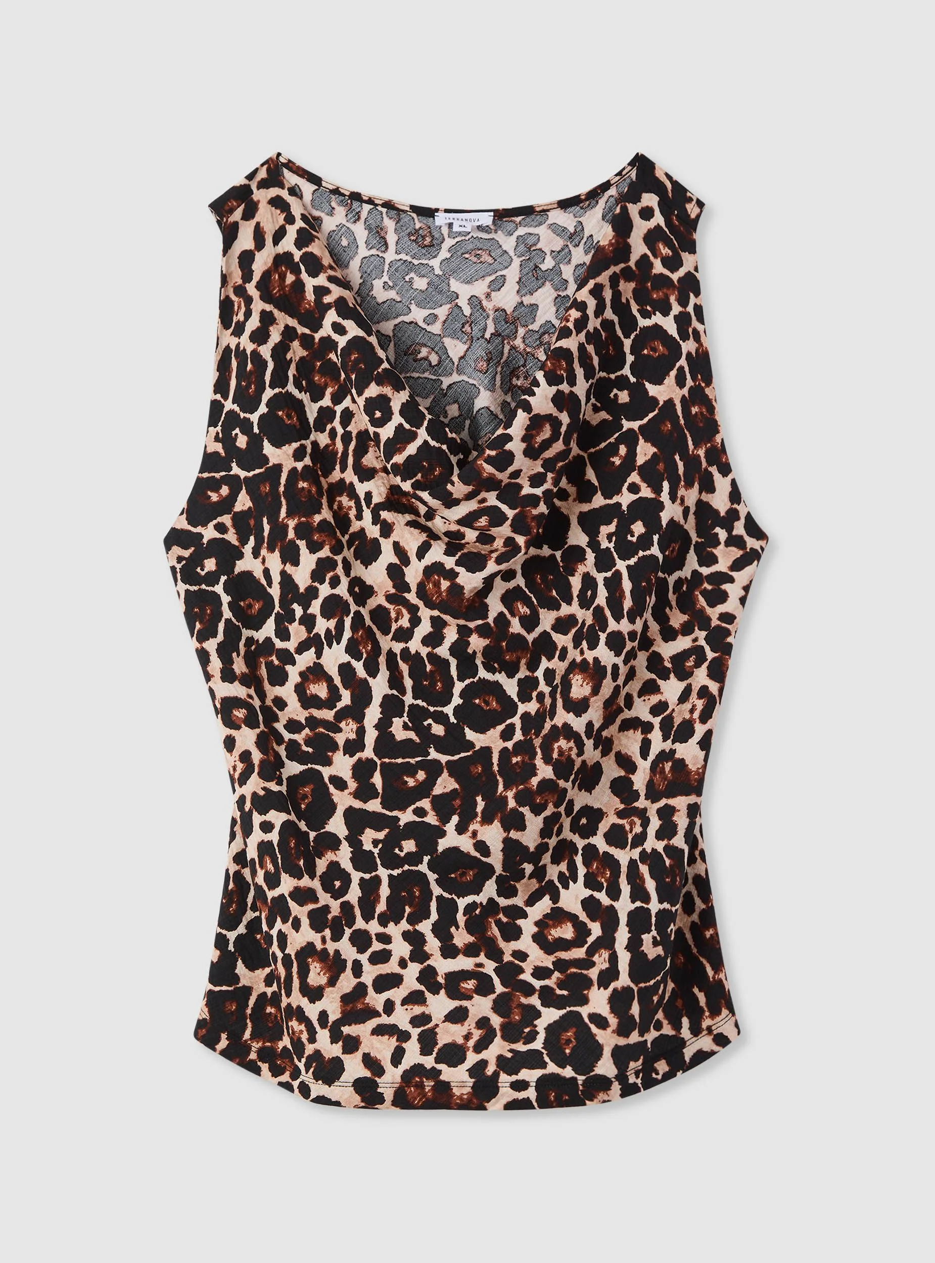 Top con scollo drappeggiato animalier - Image 7