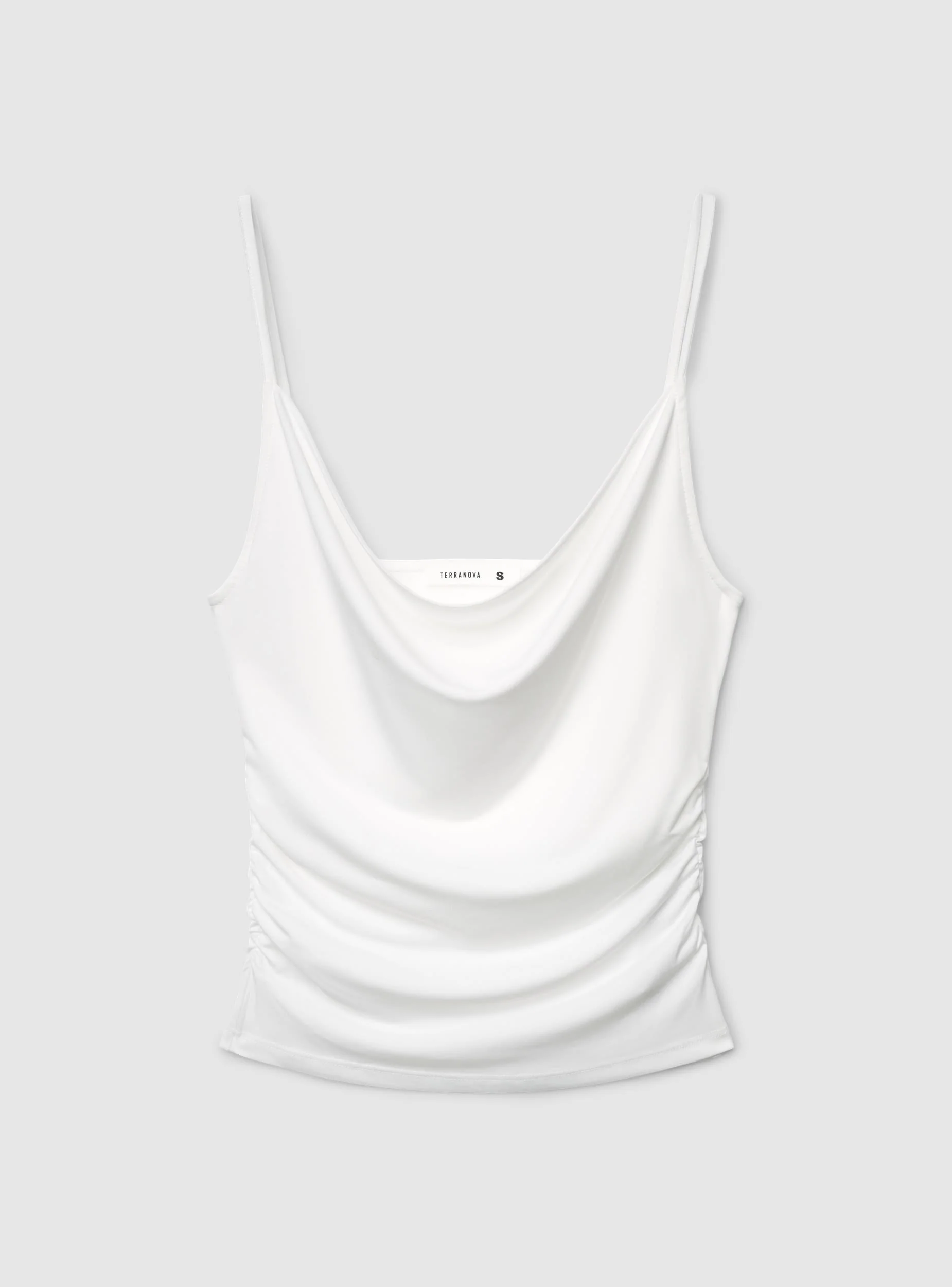 Top con scollo drappeggiato e arricciature laterali - Image 6