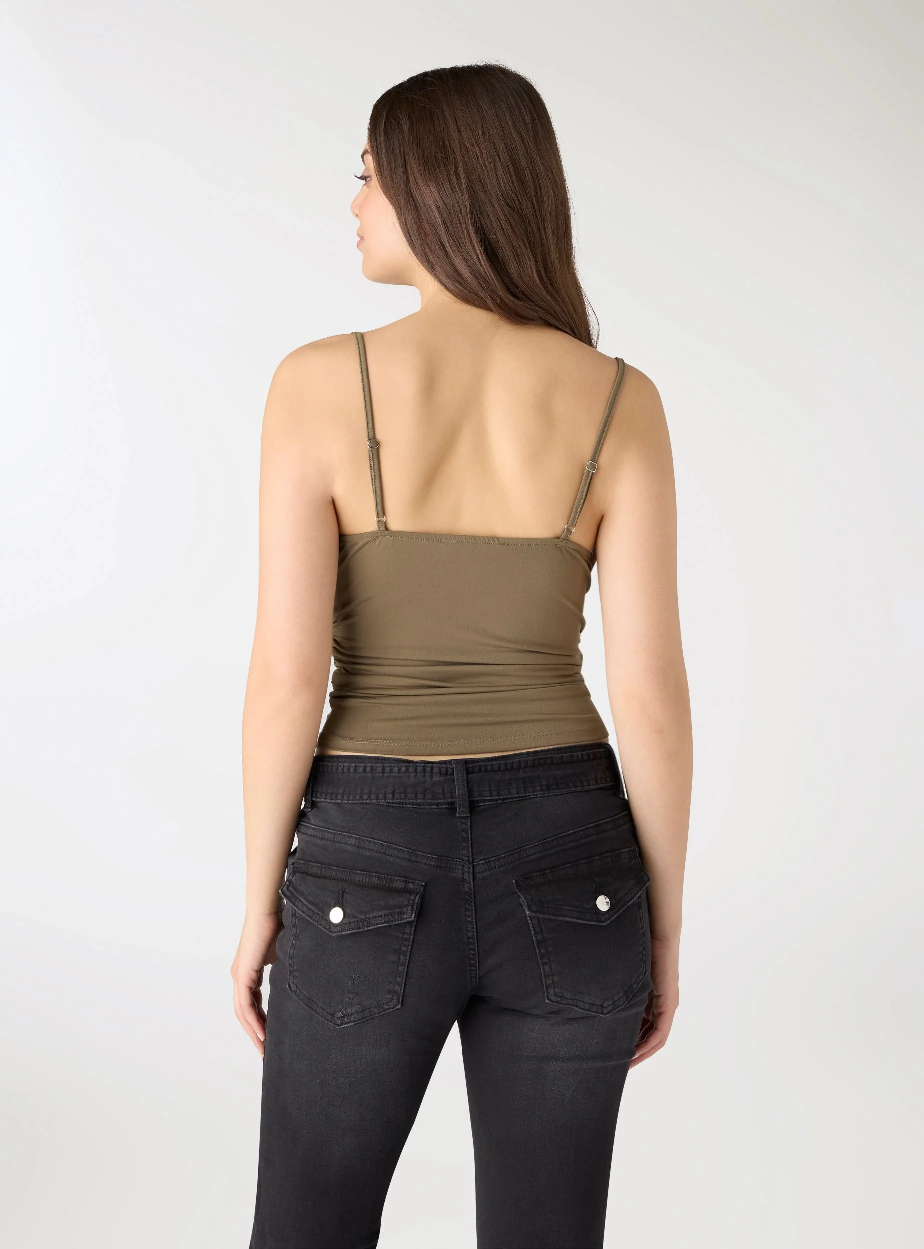 Top con scollo drappeggiato e arricciature laterali - Image 2