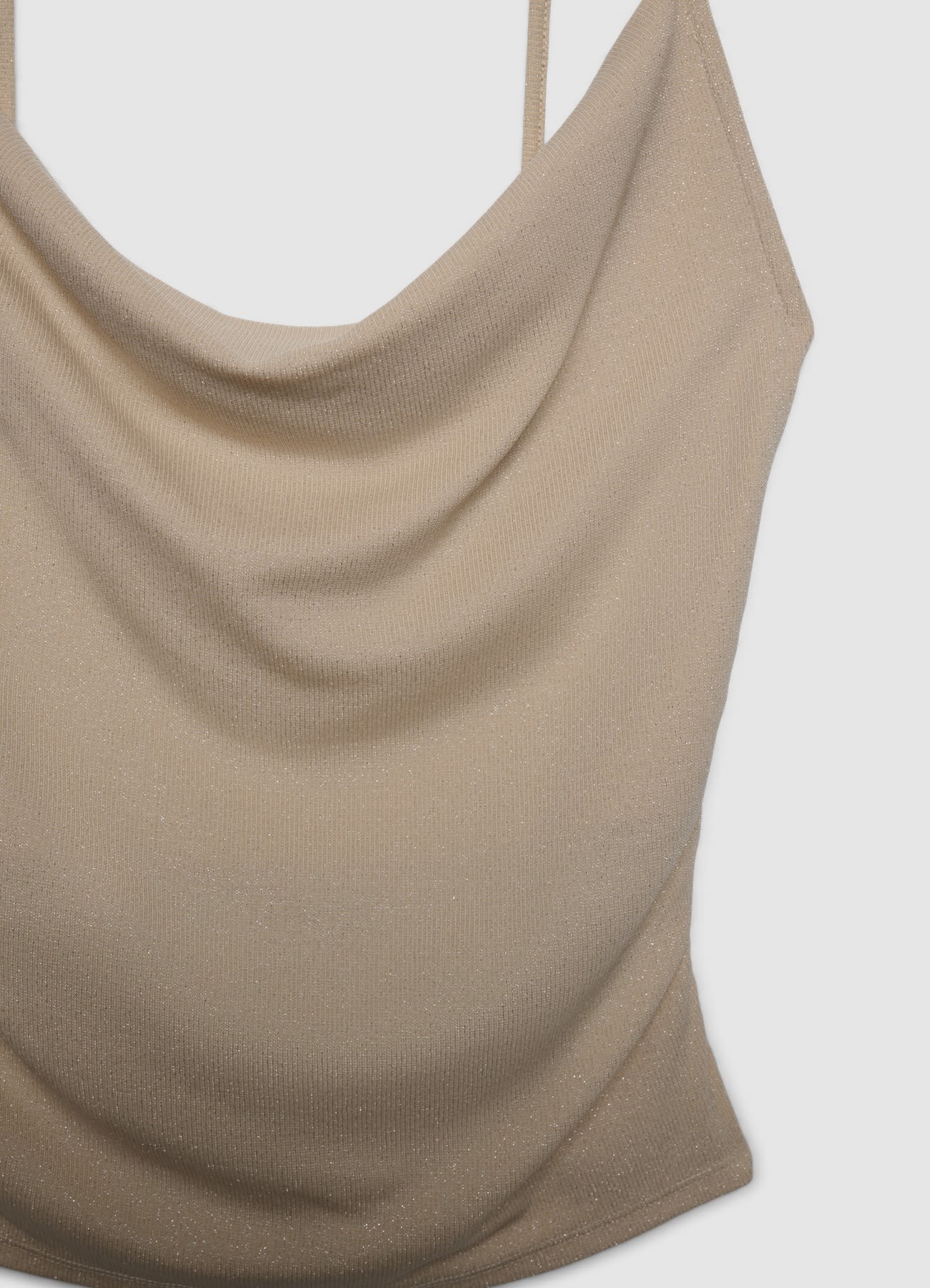 Top con scollo drappeggiato effetto luccicante - Image 7