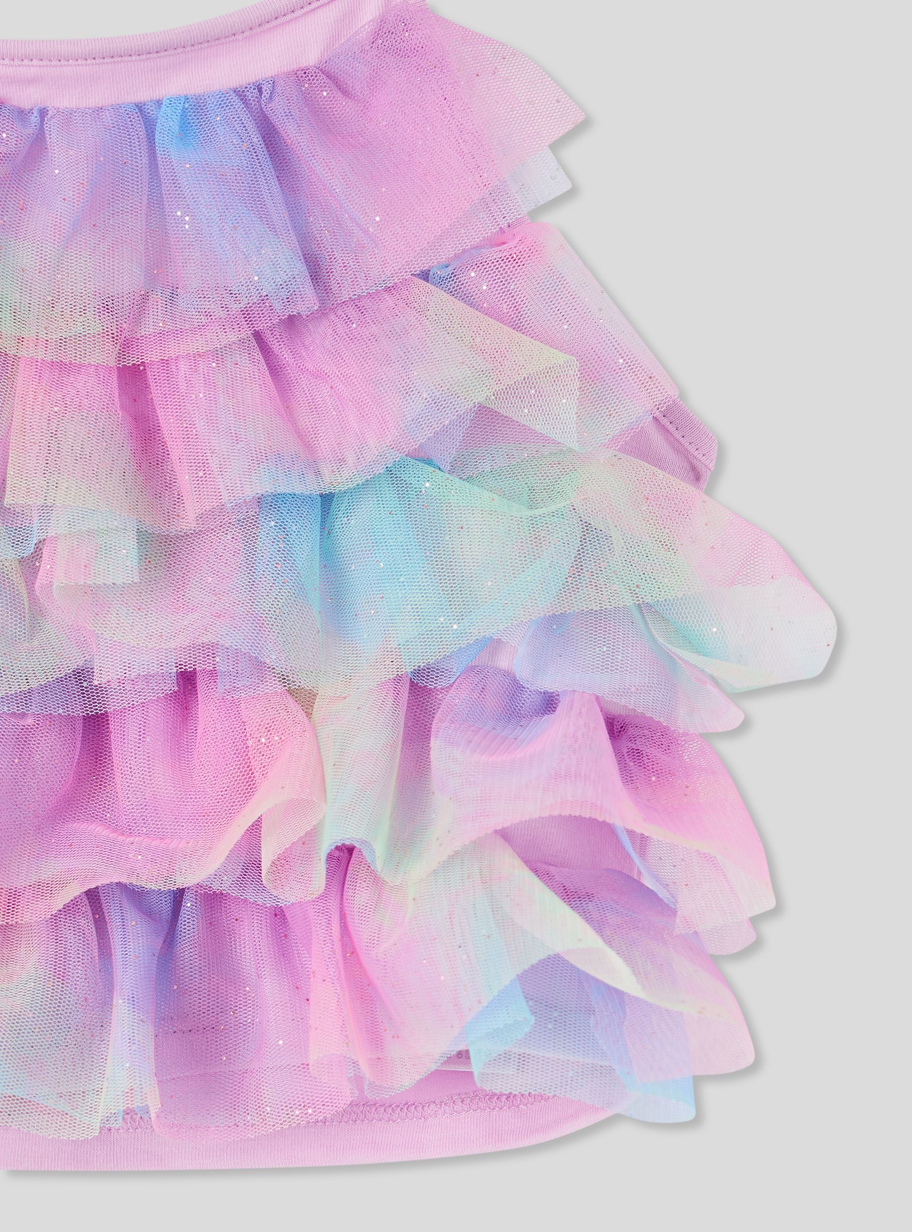 Top crop con balze in tulle multicolor - Image 6
