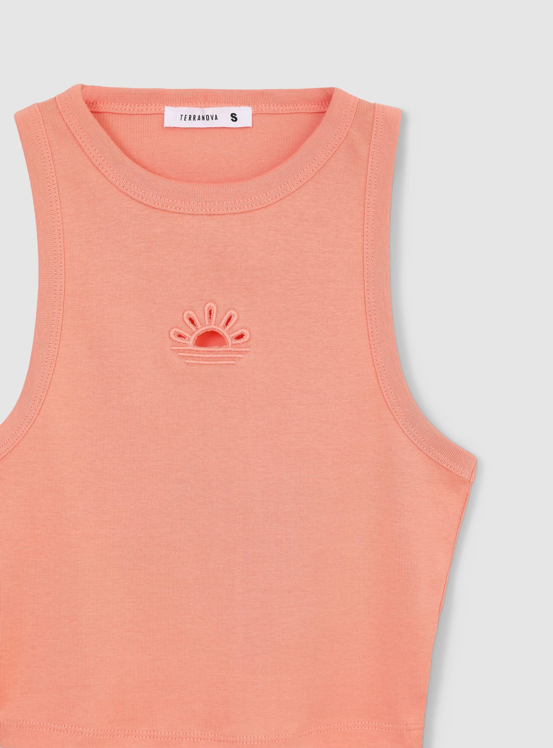 Top crop con scollo americano e ricamo cut-out - Image 7